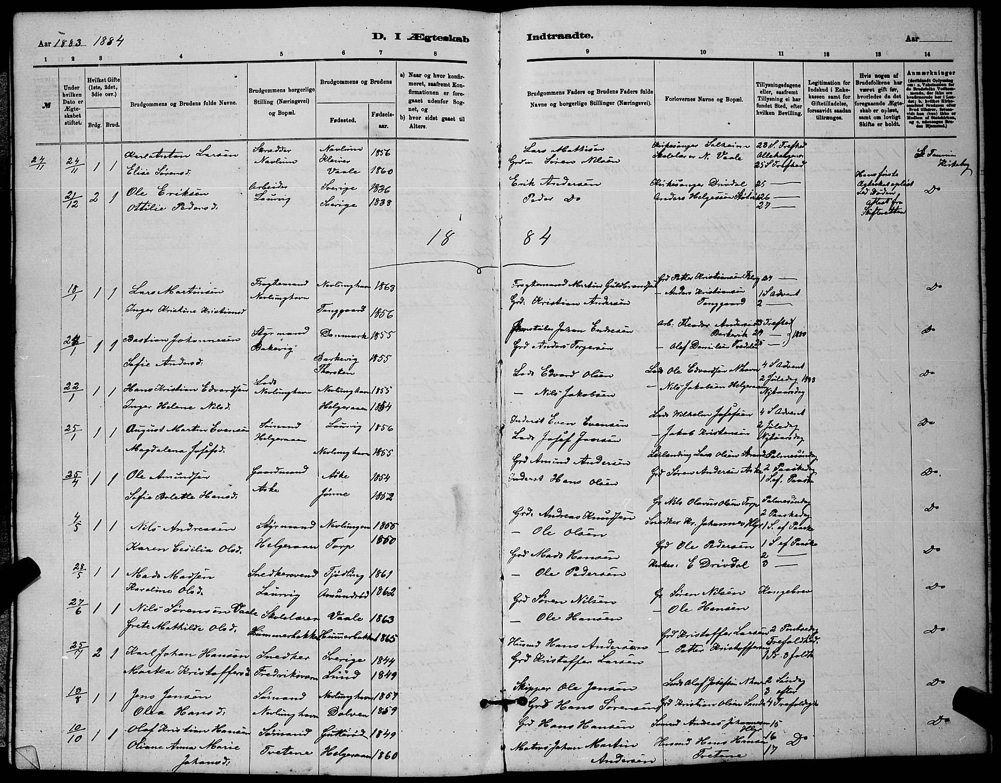 Brunlanes kirkebøker, AV/SAKO-A-342/G/Gb/L0002: Parish register (copy) no. II 2, 1878-1902