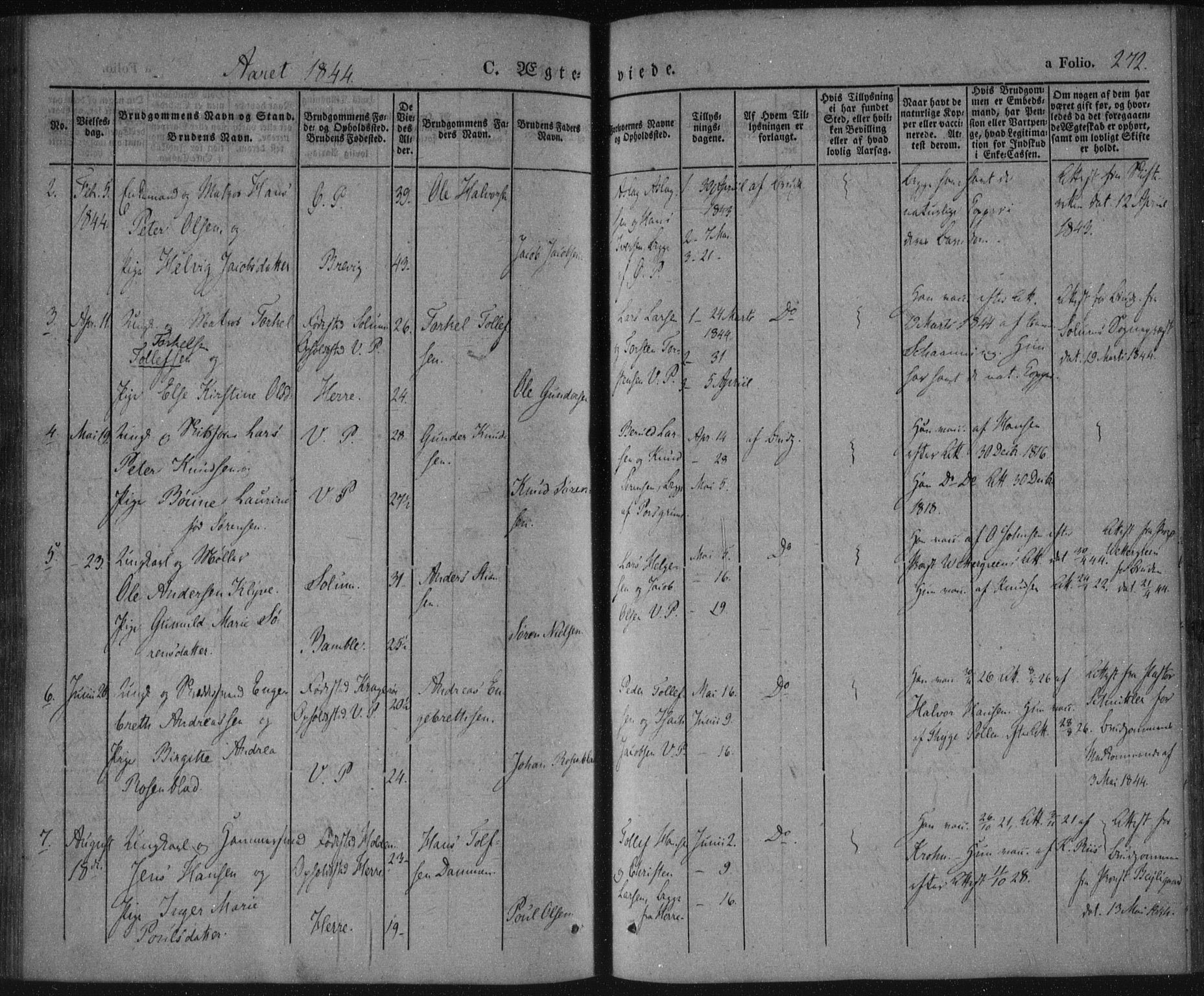 Porsgrunn kirkebøker , AV/SAKO-A-104/F/Fa/L0006: Parish register (official) no. 6, 1841-1857, p. 272