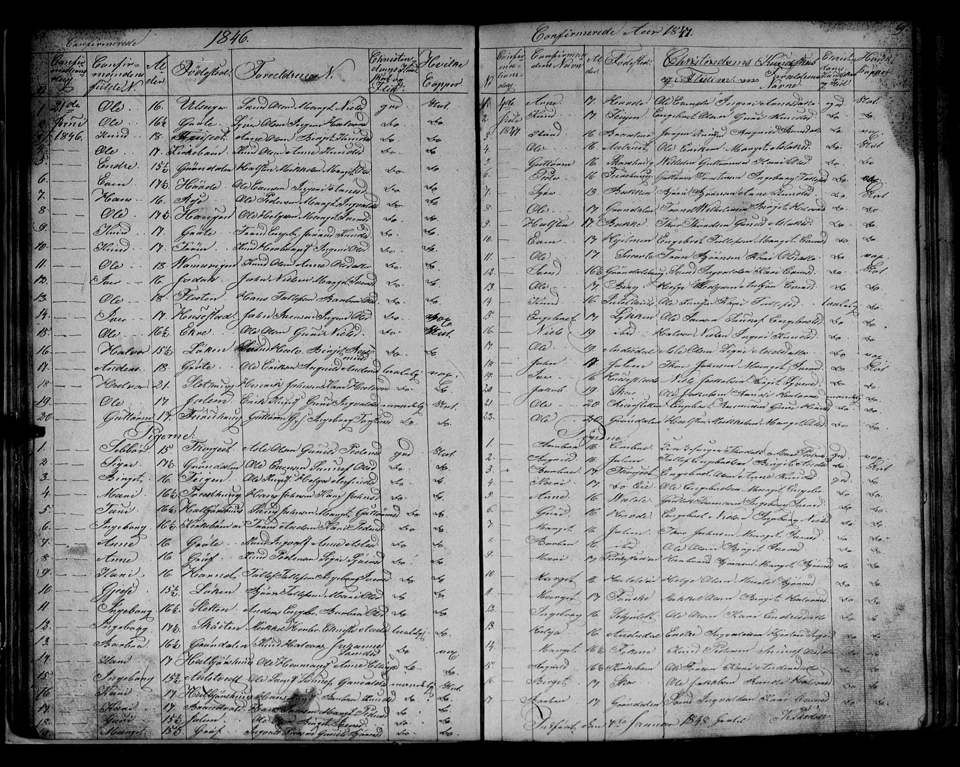 Gol kirkebøker, AV/SAKO-A-226/G/Gb/L0003: Parish register (copy) no. II 3, 1844-1858, p. 68-69