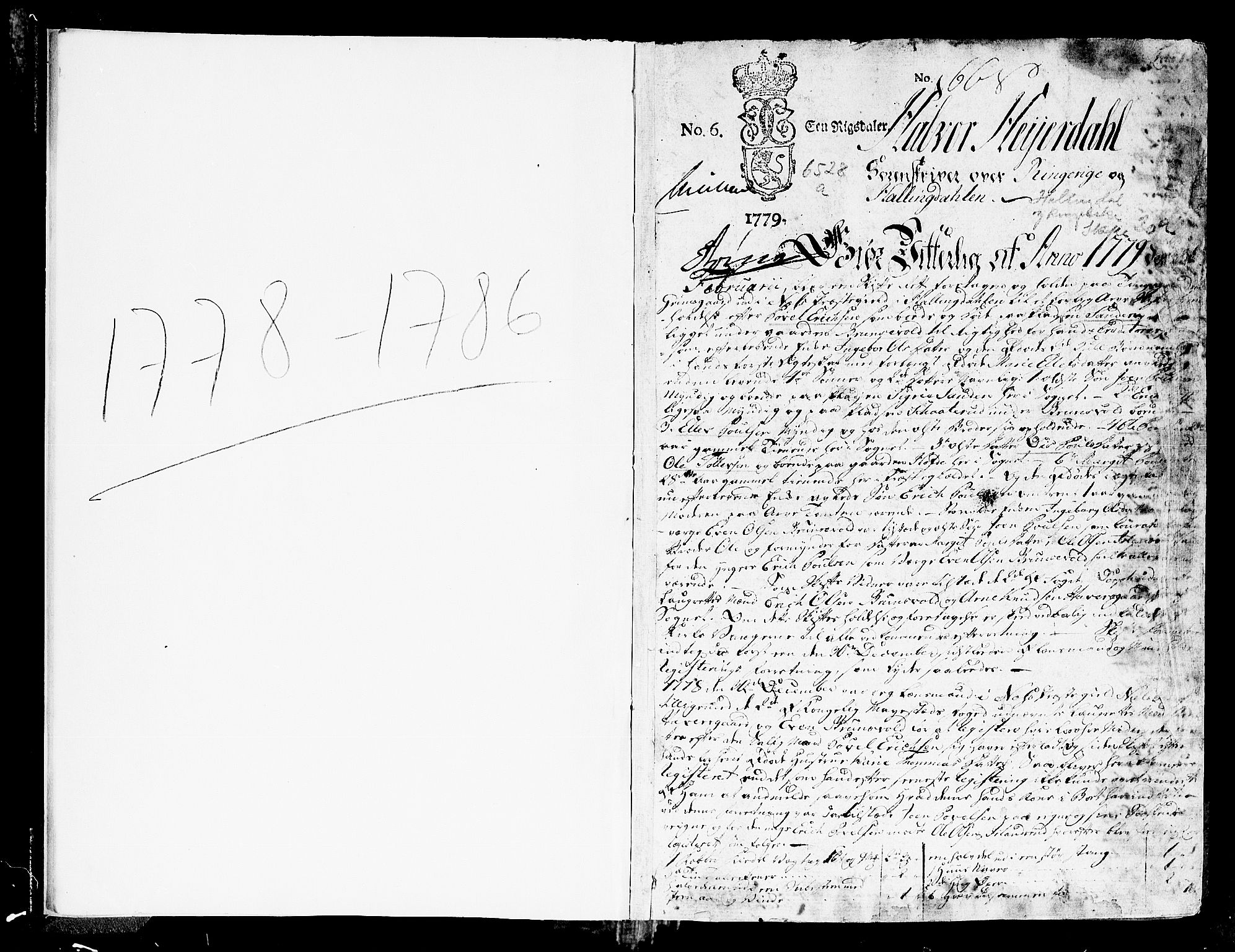 Ringerike og Hallingdal sorenskriveri, SAKO/A-81/H/Ha/L0020a: Skifteprotokoll, 1778-1786, p. 0b-1a