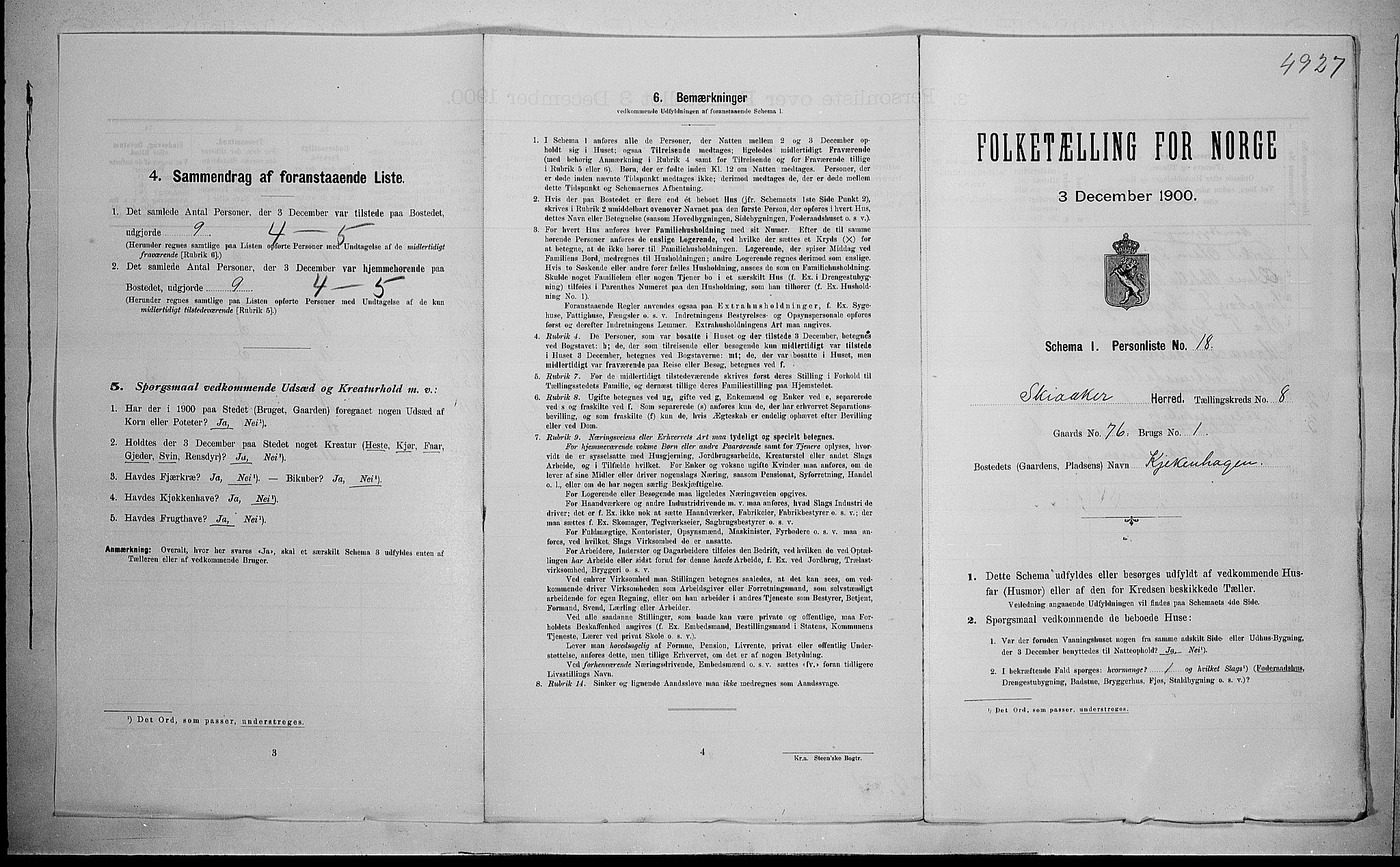 SAH, 1900 census for Skjåk, 1900, p. 724