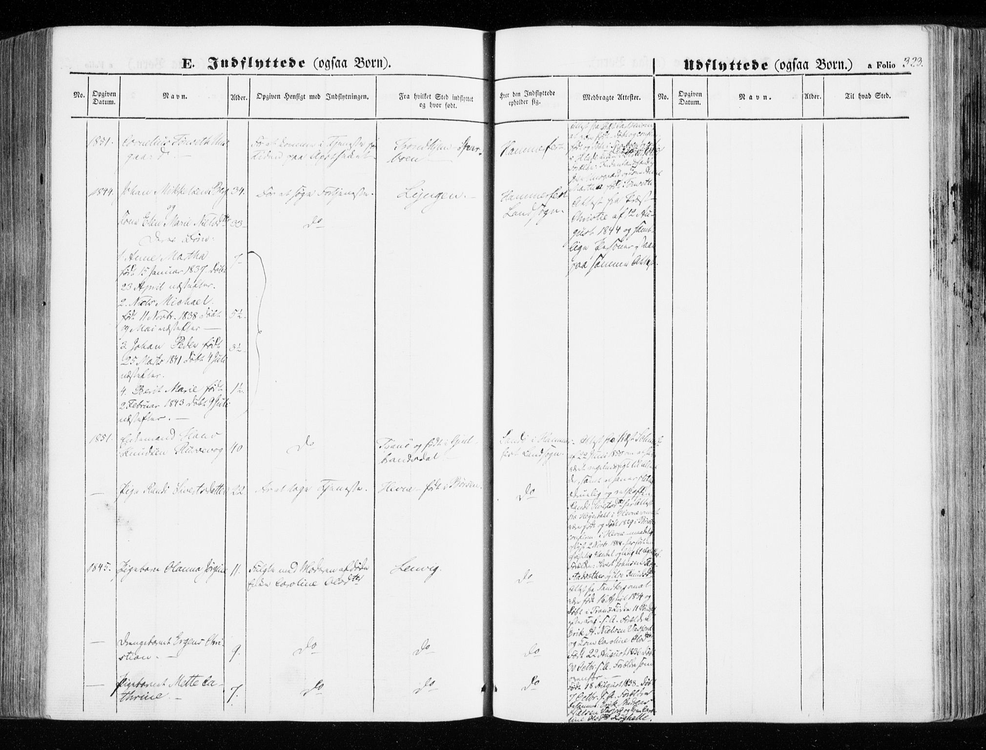Hammerfest sokneprestkontor, SATØ/S-1347/H/Ha/L0004.kirke: Parish register (official) no. 4, 1843-1856, p. 323