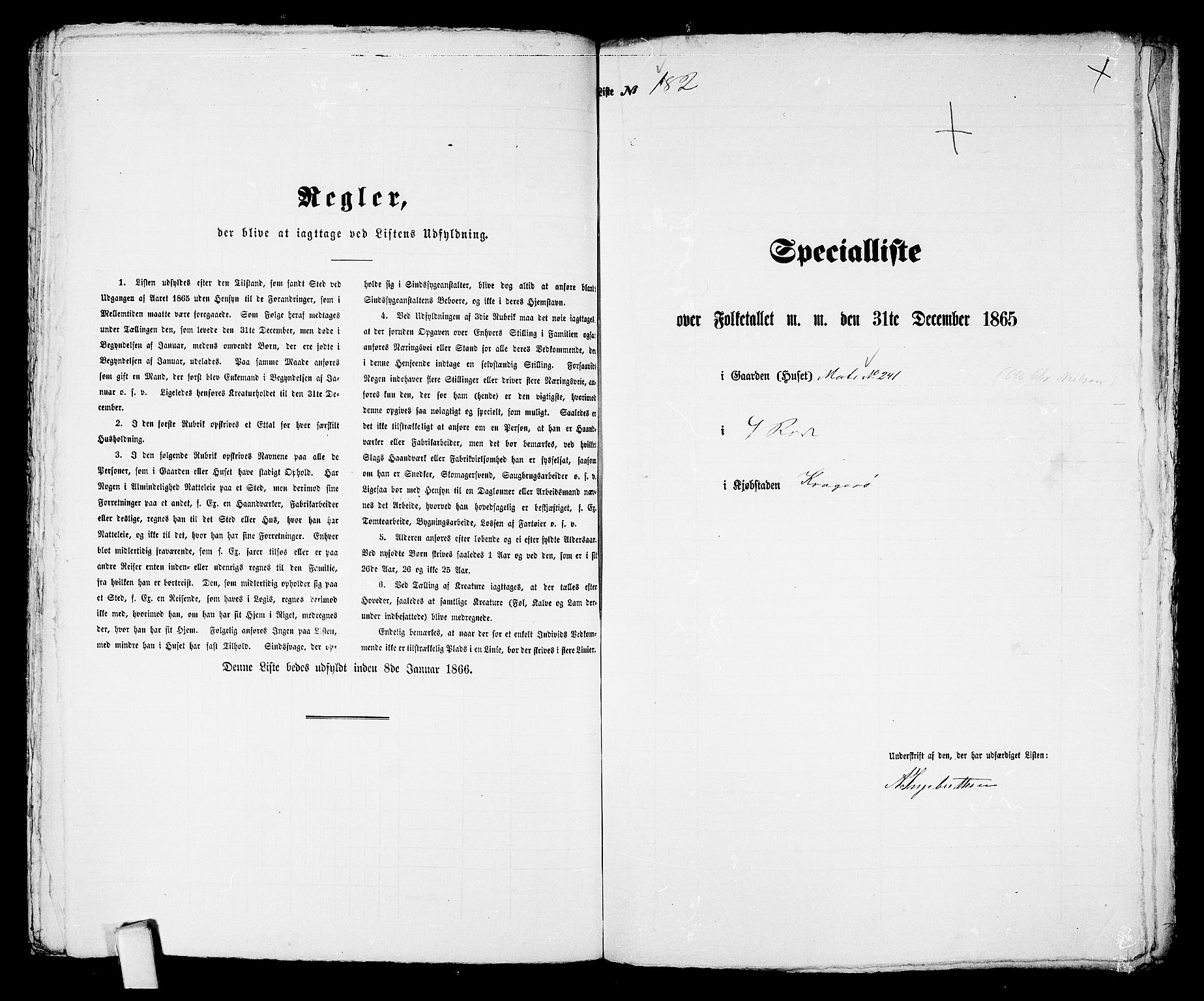 RA, 1865 census for Kragerø/Kragerø, 1865, p. 374