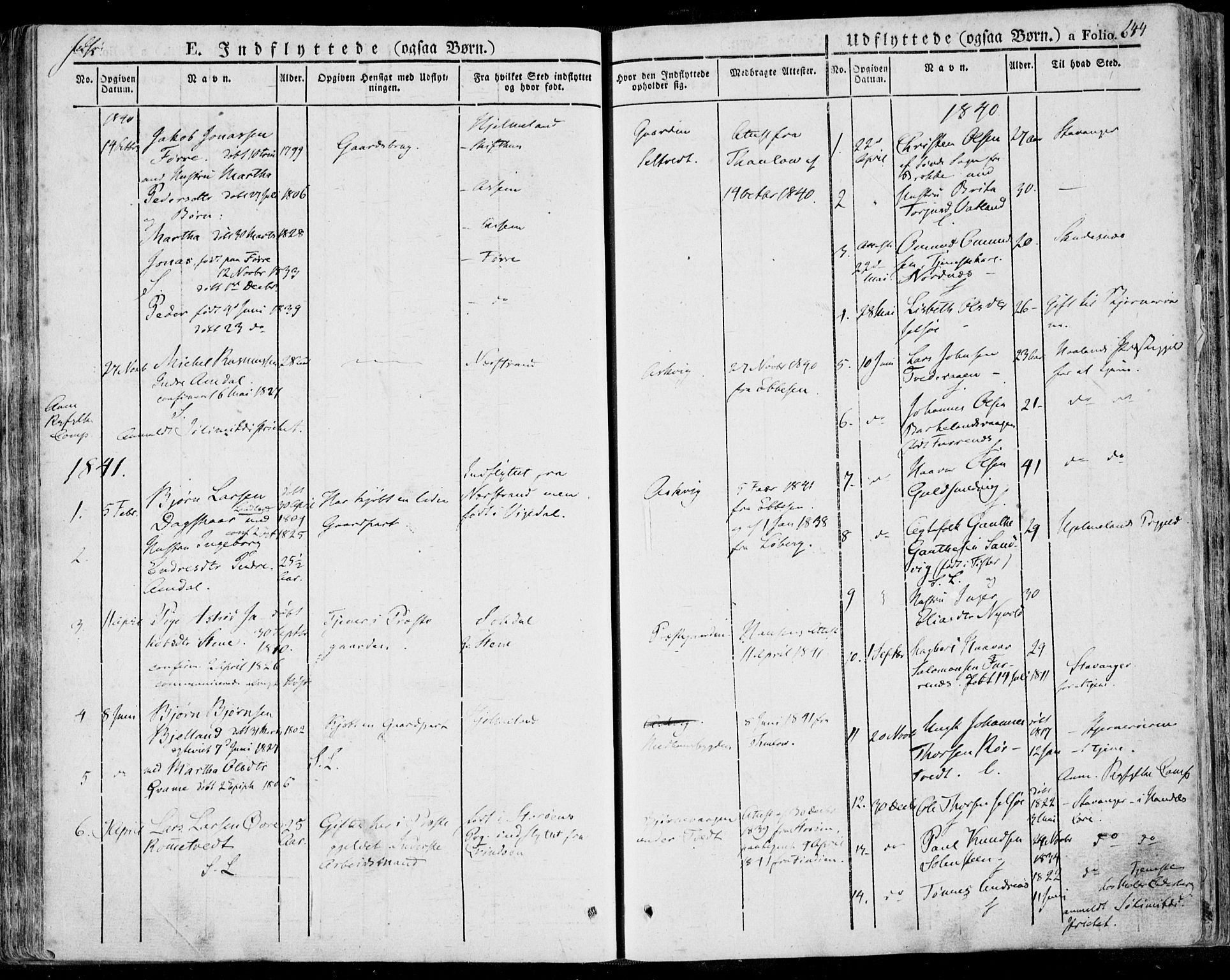 Jelsa sokneprestkontor, SAST/A-101842/01/IV: Parish register (official) no. A 6.2, 1828-1853, p. 644