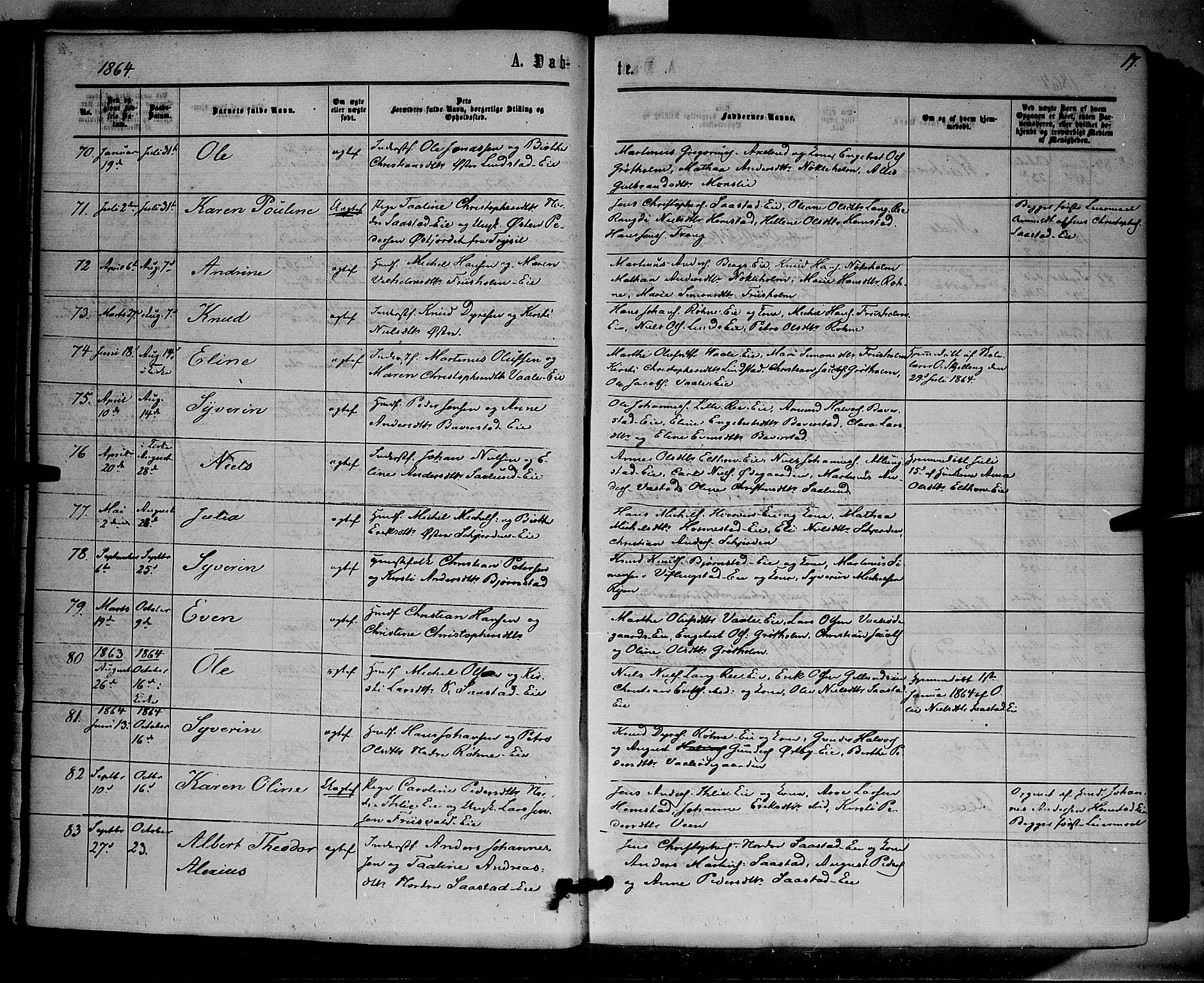 Stange prestekontor, AV/SAH-PREST-002/K/L0013: Parish register (official) no. 13, 1862-1879, p. 17