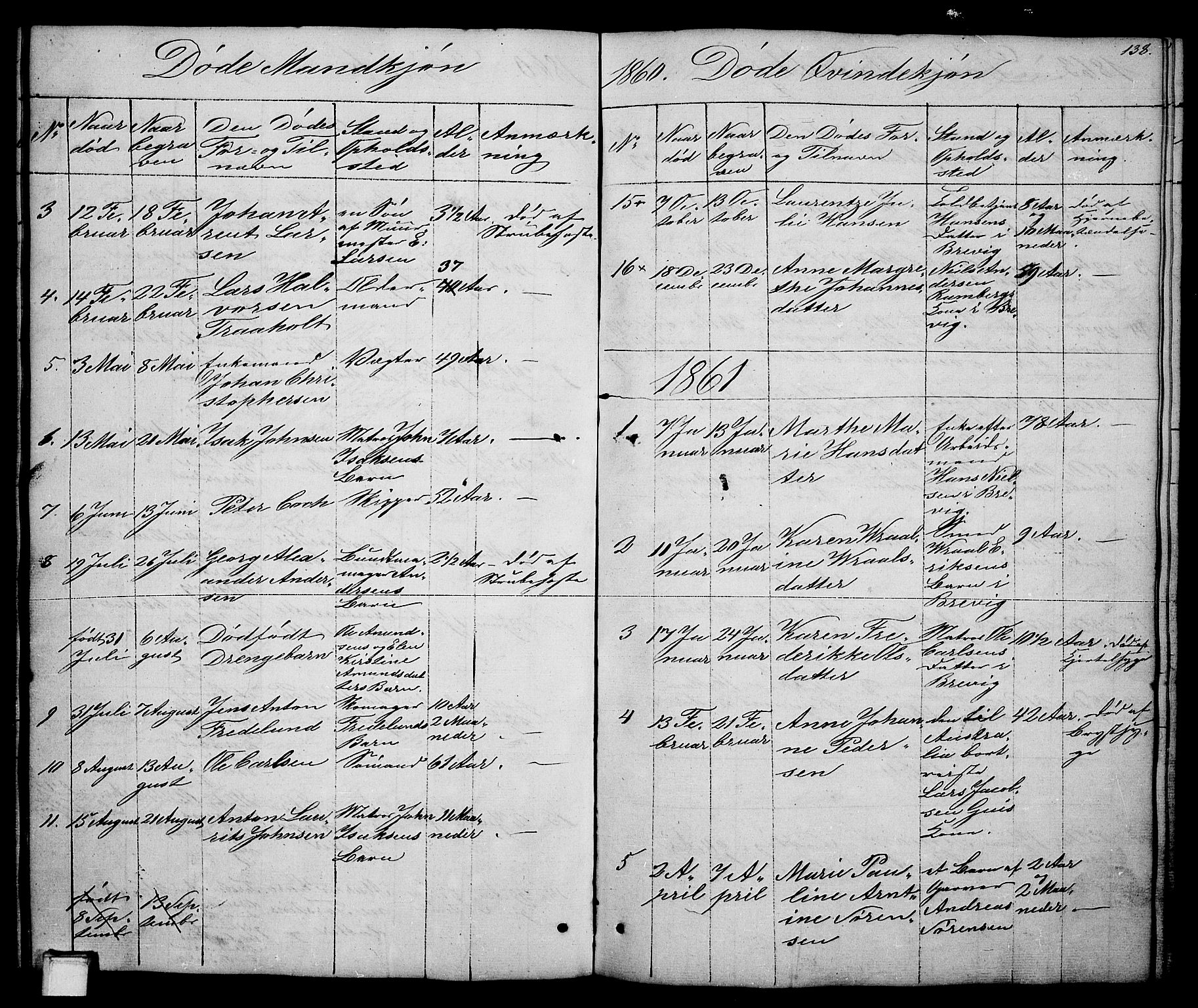 Brevik kirkebøker, SAKO/A-255/G/Ga/L0002: Parish register (copy) no. 2, 1846-1865, p. 138