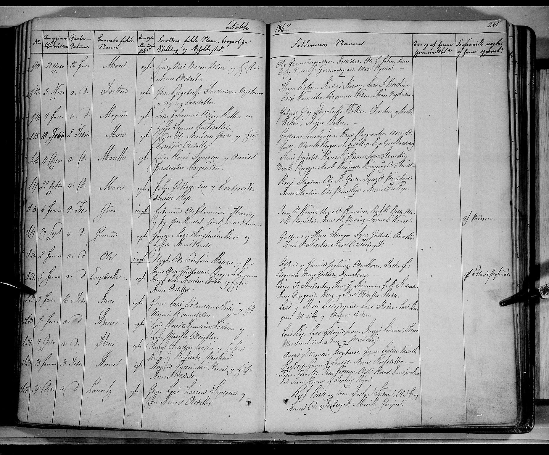 Lom prestekontor, AV/SAH-PREST-070/K/L0006: Parish register (official) no. 6A, 1837-1863, p. 261