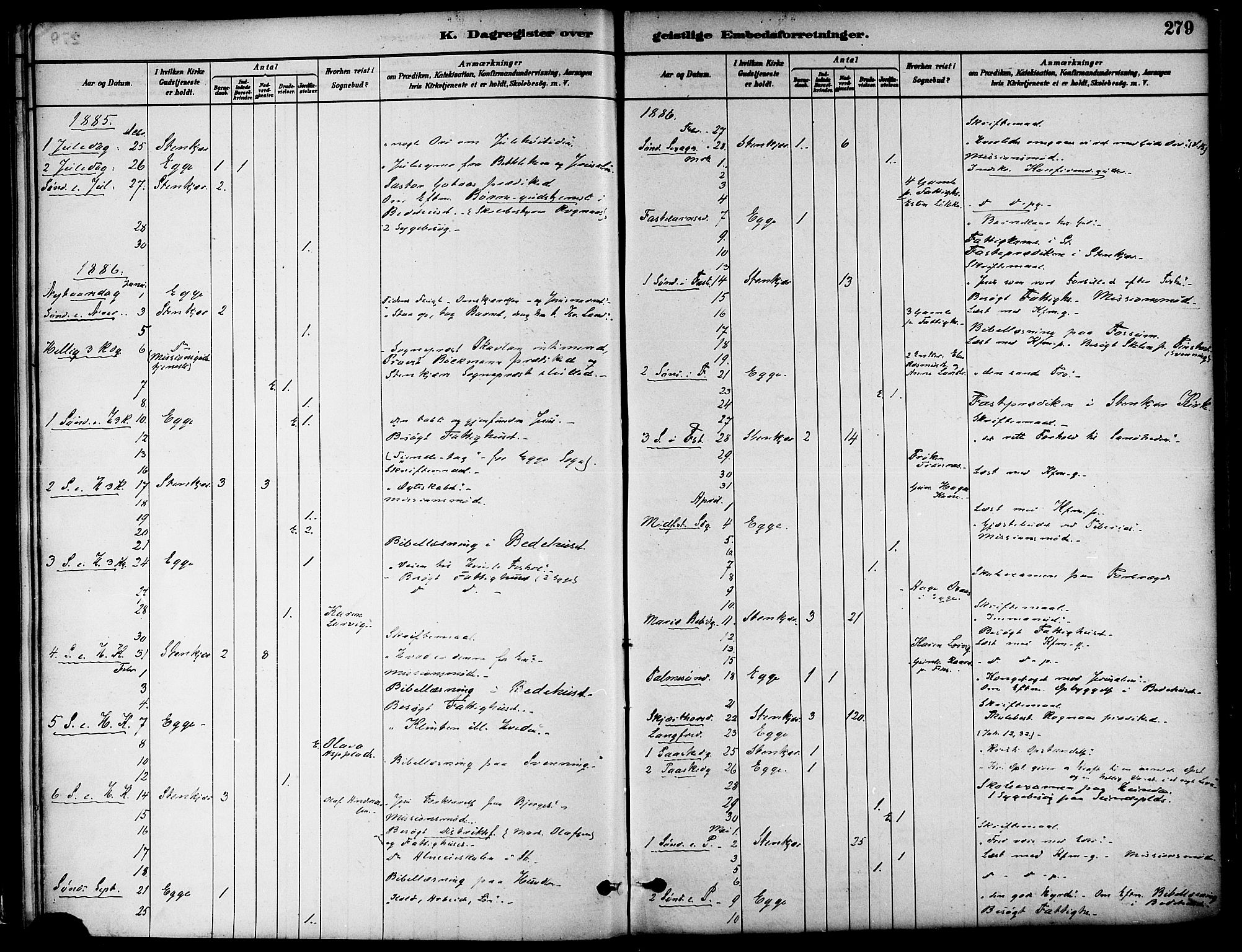 Ministerialprotokoller, klokkerbøker og fødselsregistre - Nord-Trøndelag, SAT/A-1458/739/L0371: Parish register (official) no. 739A03, 1881-1895, p. 279