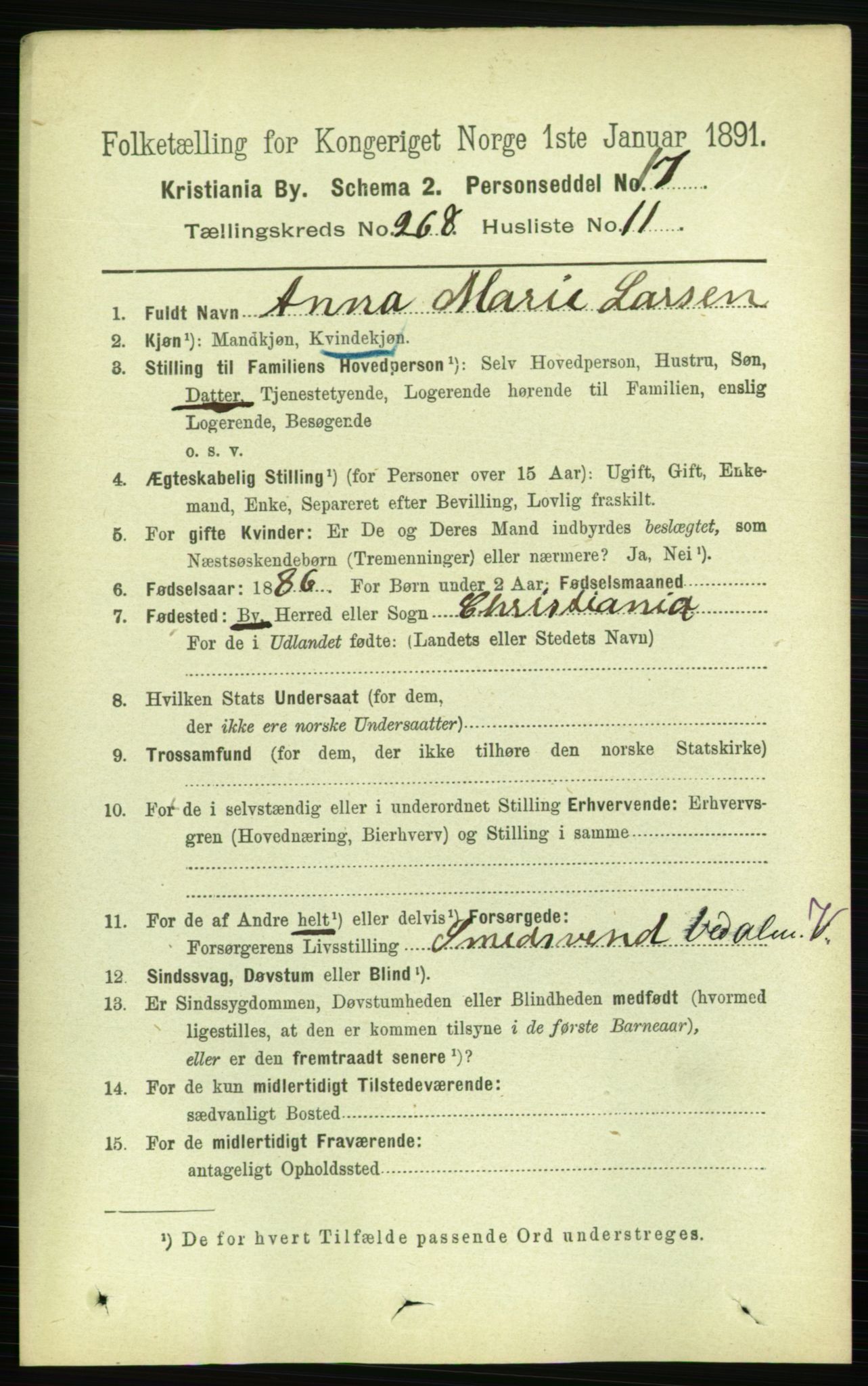 RA, 1891 census for 0301 Kristiania, 1891, p. 162329
