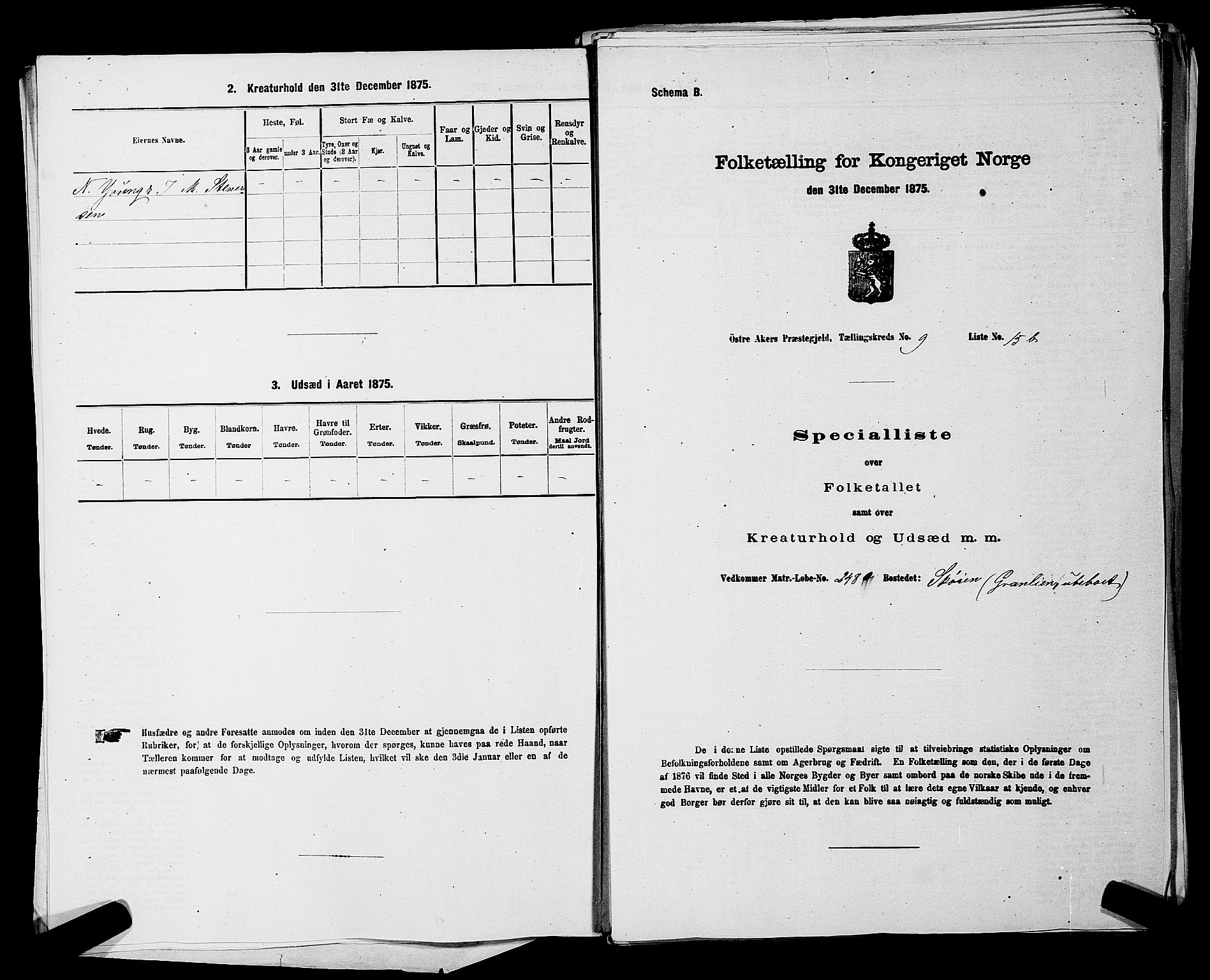 RA, 1875 census for 0218bP Østre Aker, 1875, p. 3024