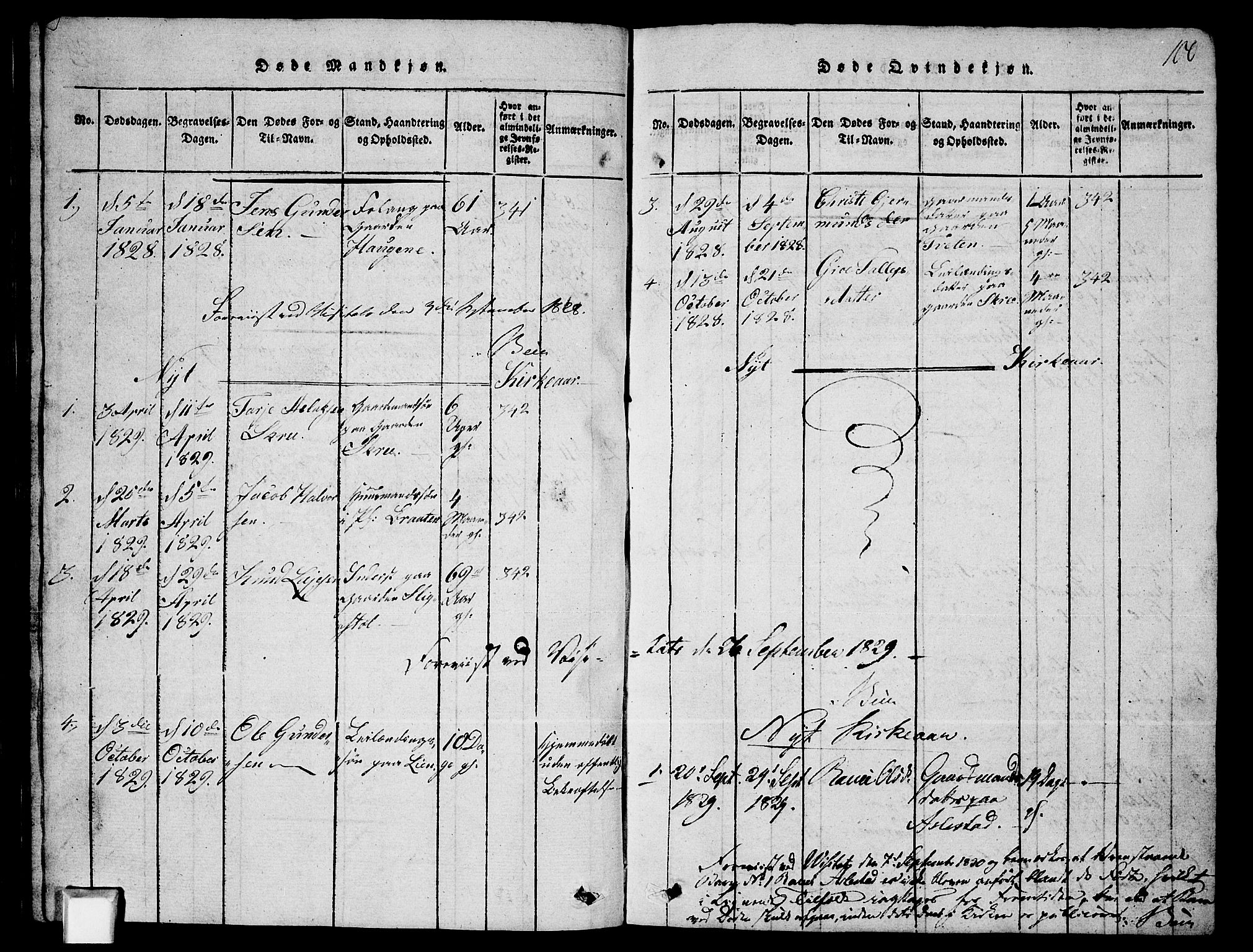 Fyresdal kirkebøker, SAKO/A-263/G/Ga/L0003: Parish register (copy) no. I 3, 1815-1863, p. 100