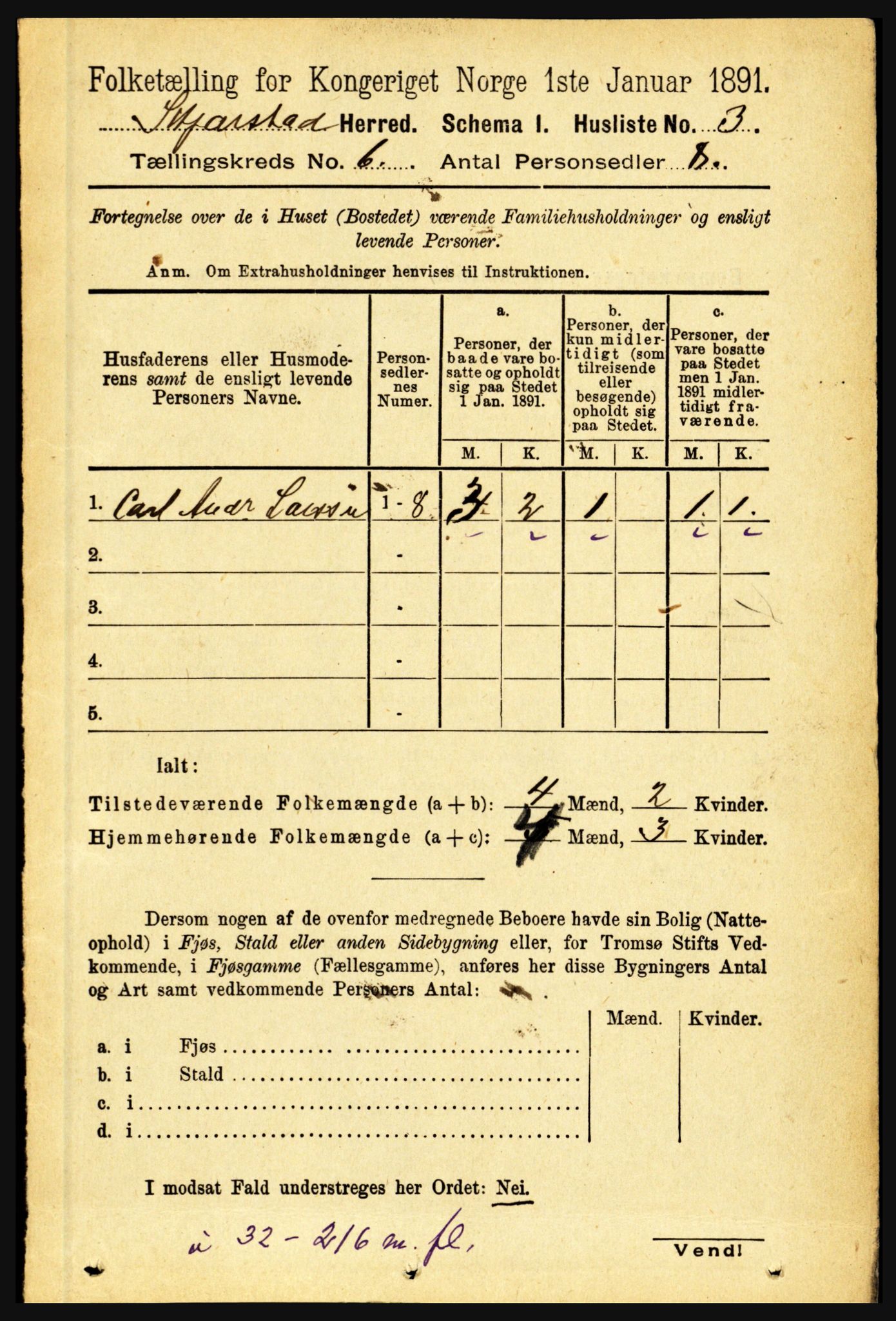 RA, 1891 census for 1842 Skjerstad, 1891, p. 1903