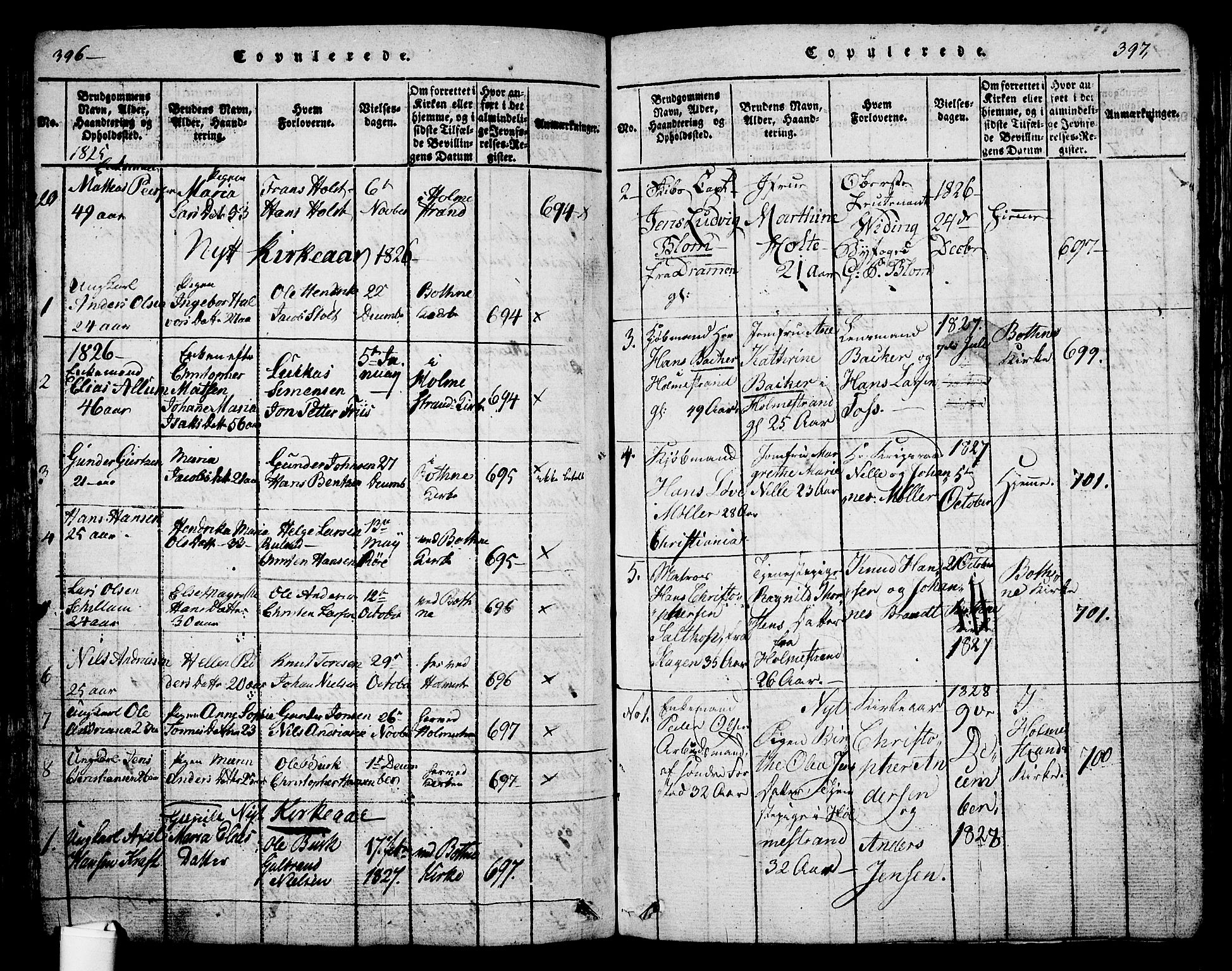 Holmestrand kirkebøker, SAKO/A-346/G/Ga/L0001: Parish register (copy) no. 1, 1814-1848, p. 396-397