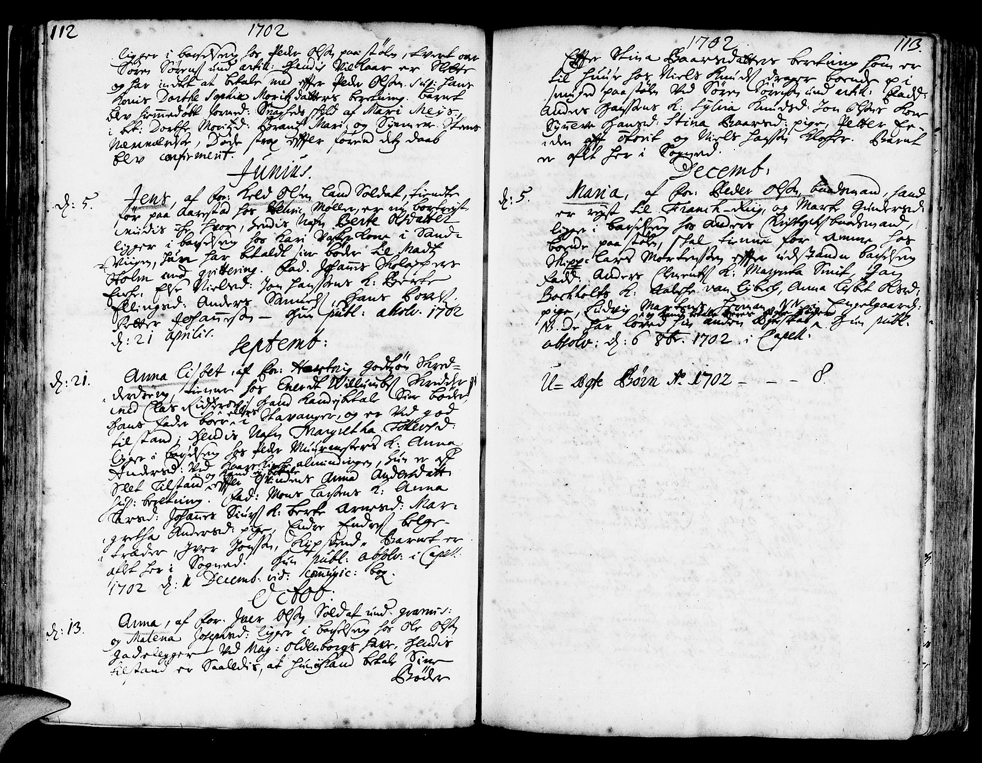 Korskirken sokneprestembete, SAB/A-76101/H/Haa/L0003: Parish register (official) no. A 3, 1698-1719, p. 112-113