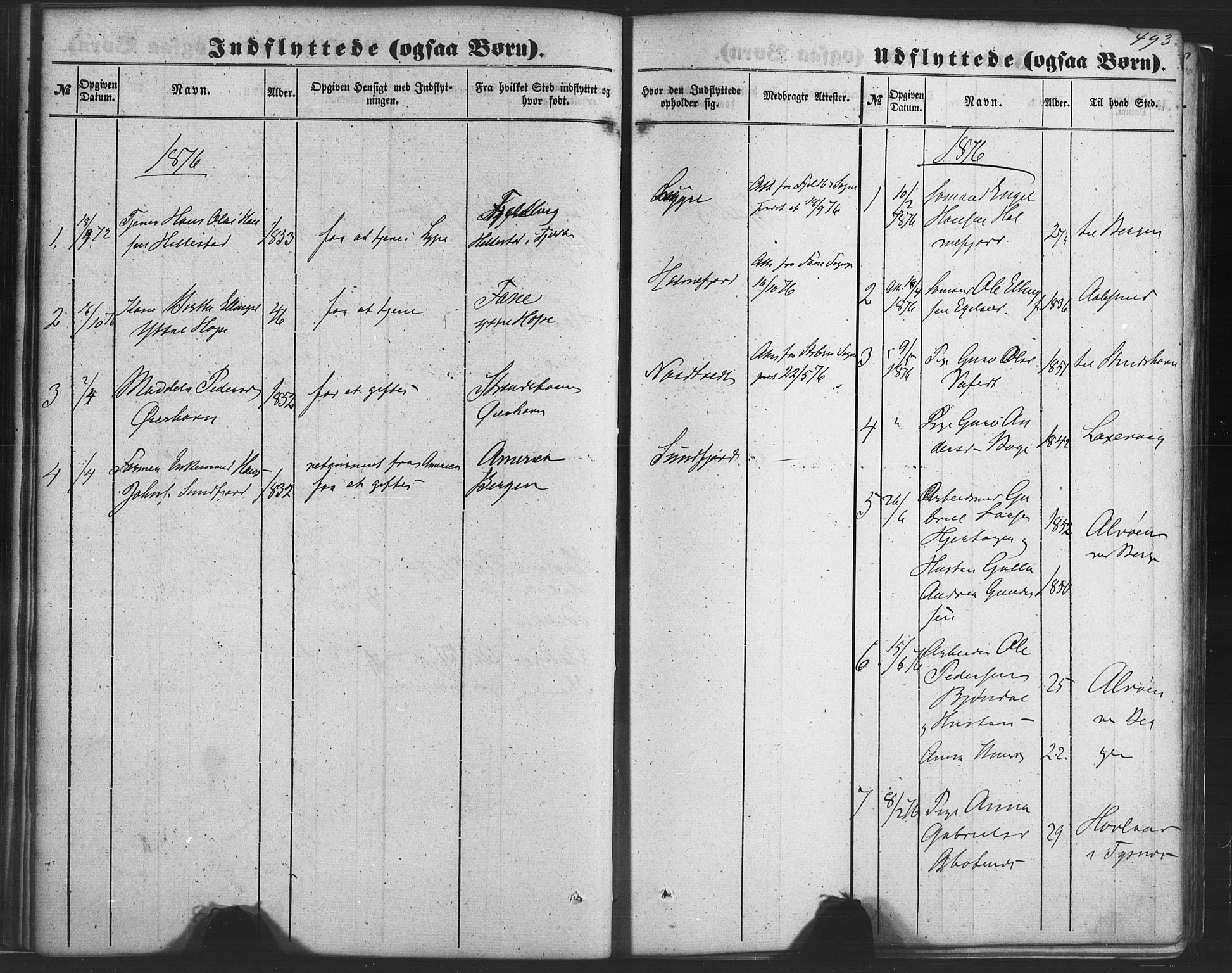 Fusa sokneprestembete, SAB/A-75401/H/Haa: Parish register (official) no. A 1II, 1855-1879, p. 493