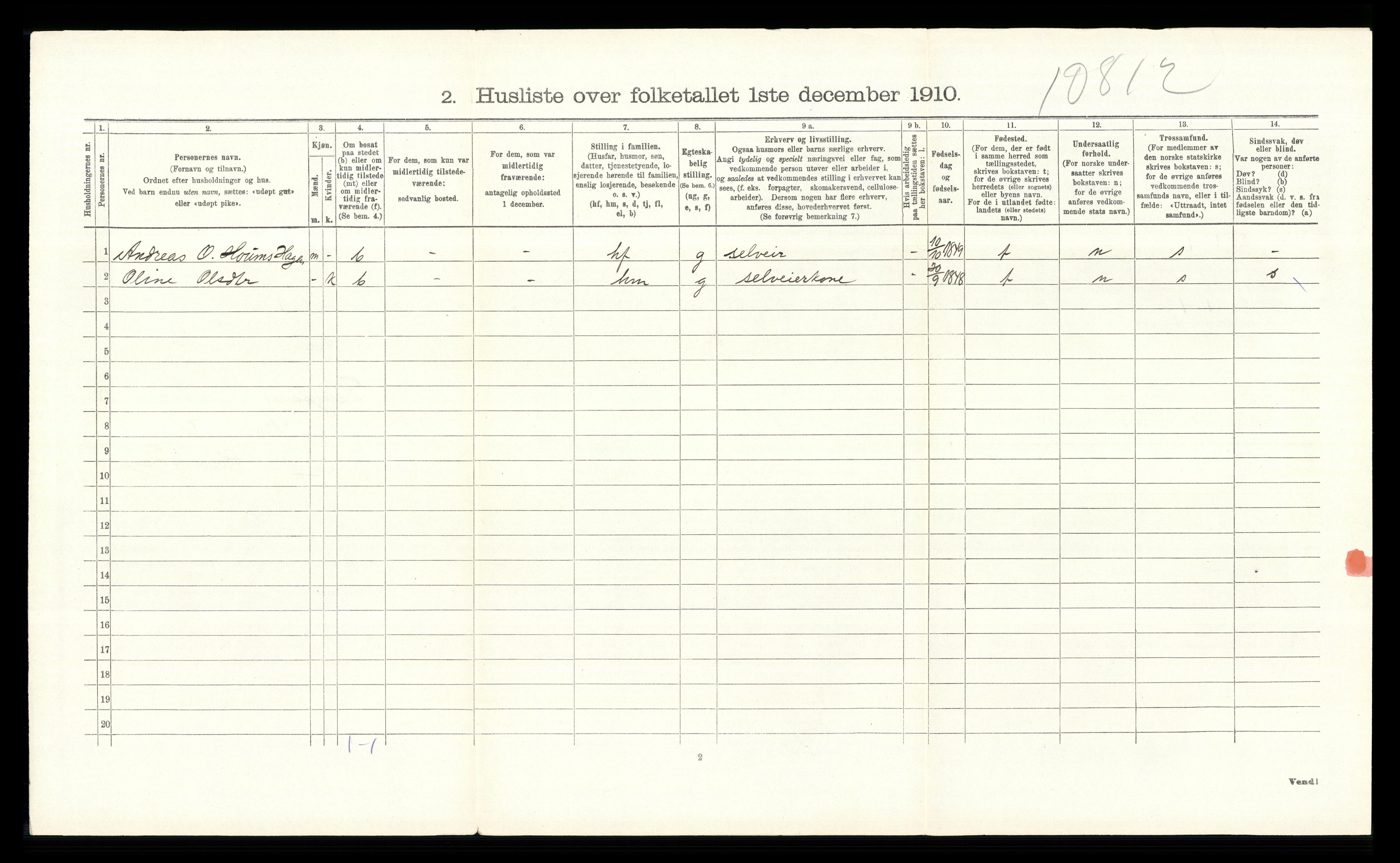 RA, 1910 census for Ringsaker, 1910, p. 3384