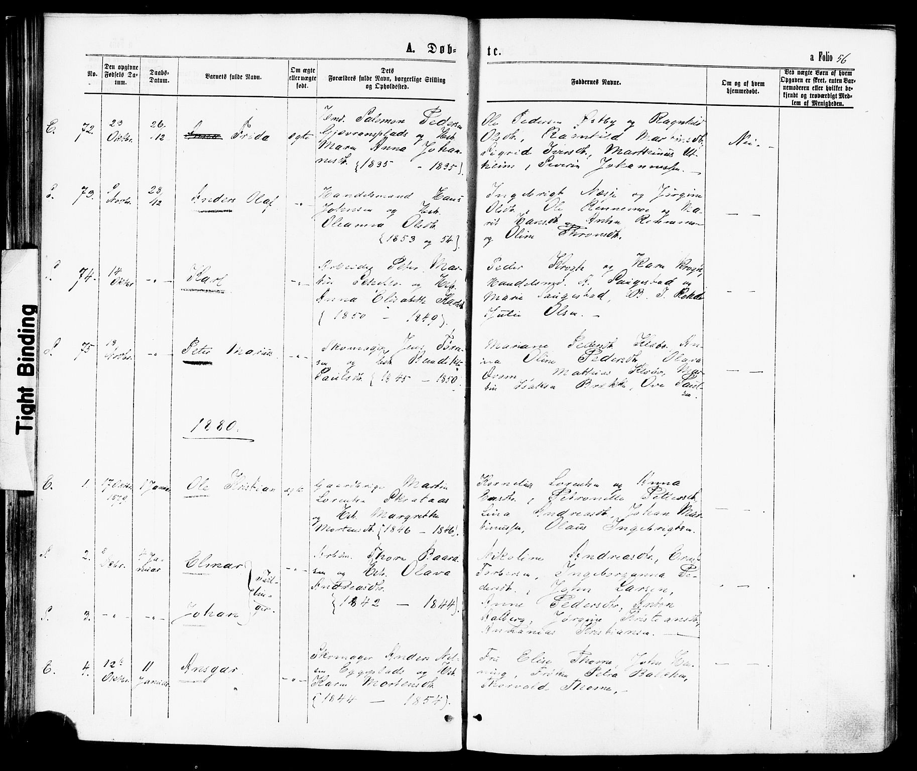 Ministerialprotokoller, klokkerbøker og fødselsregistre - Nord-Trøndelag, SAT/A-1458/739/L0370: Parish register (official) no. 739A02, 1868-1881, p. 56