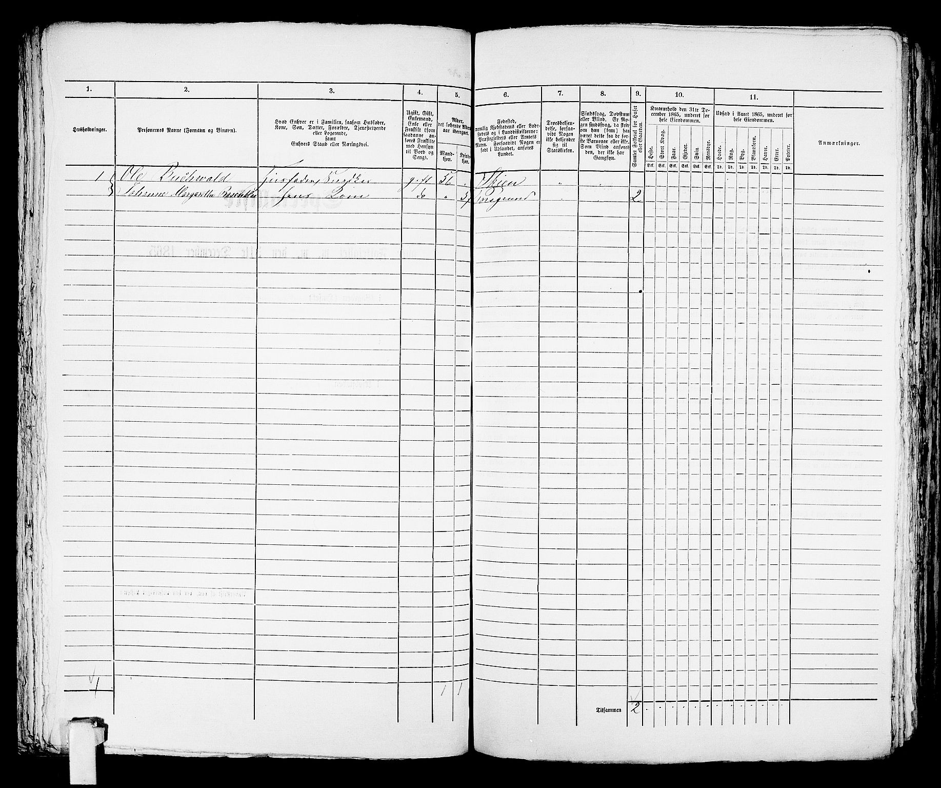 RA, 1865 census for Kragerø/Kragerø, 1865, p. 775