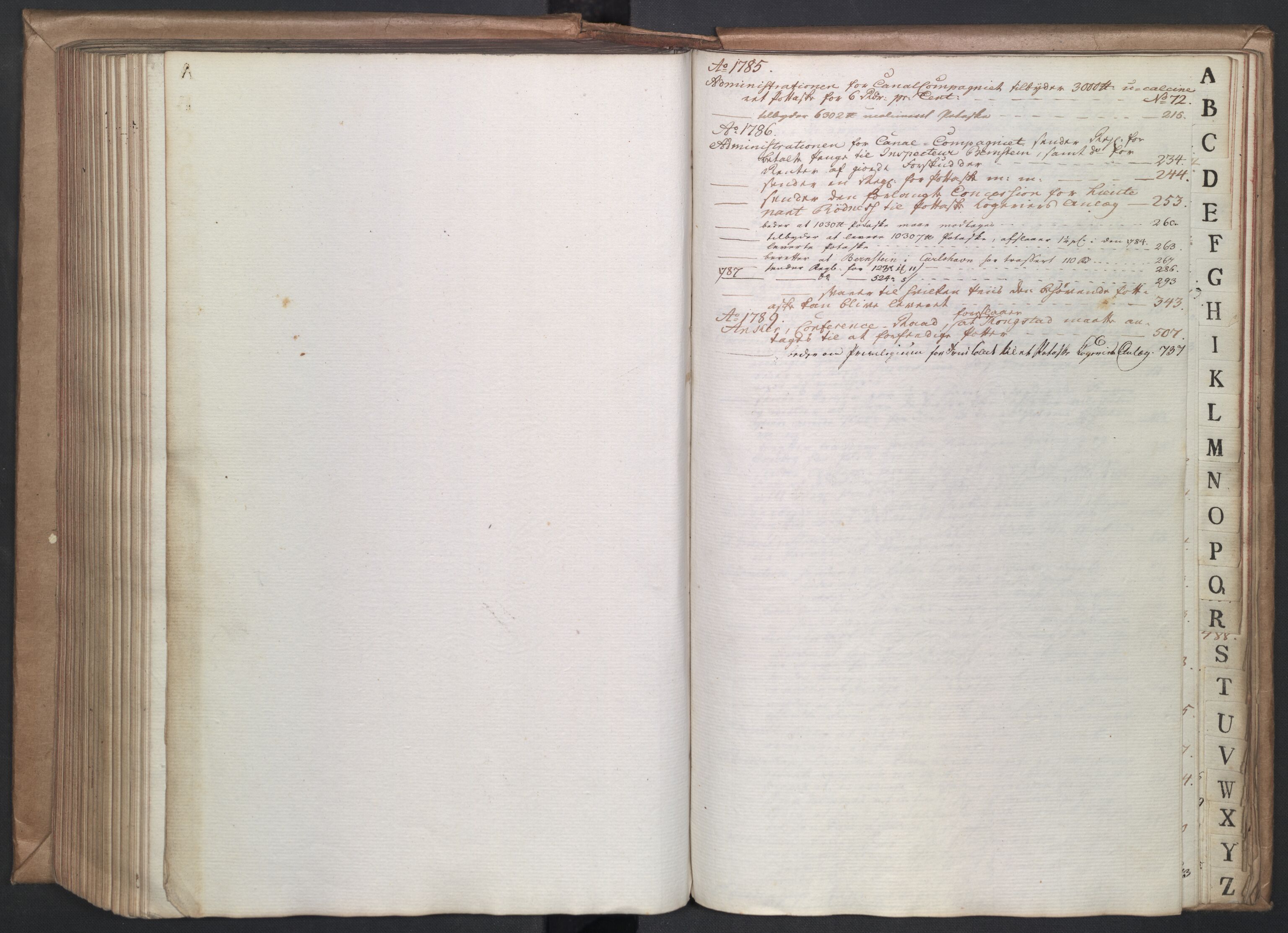 Rentekammeret, Renteskriverkontorene, AV/RA-EA-3115/O/Om/Omb/L0002: Journal B, 1785-1791