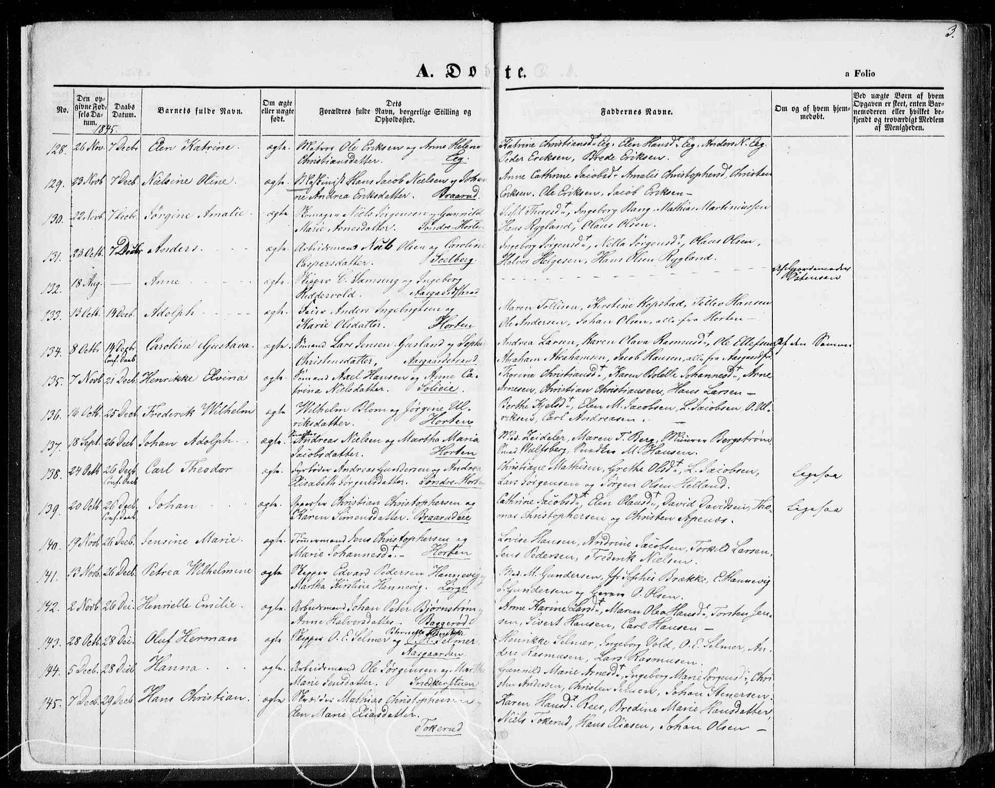 Borre kirkebøker, AV/SAKO-A-338/F/Fa/L0005: Parish register (official) no. I 5, 1845-1851, p. 3