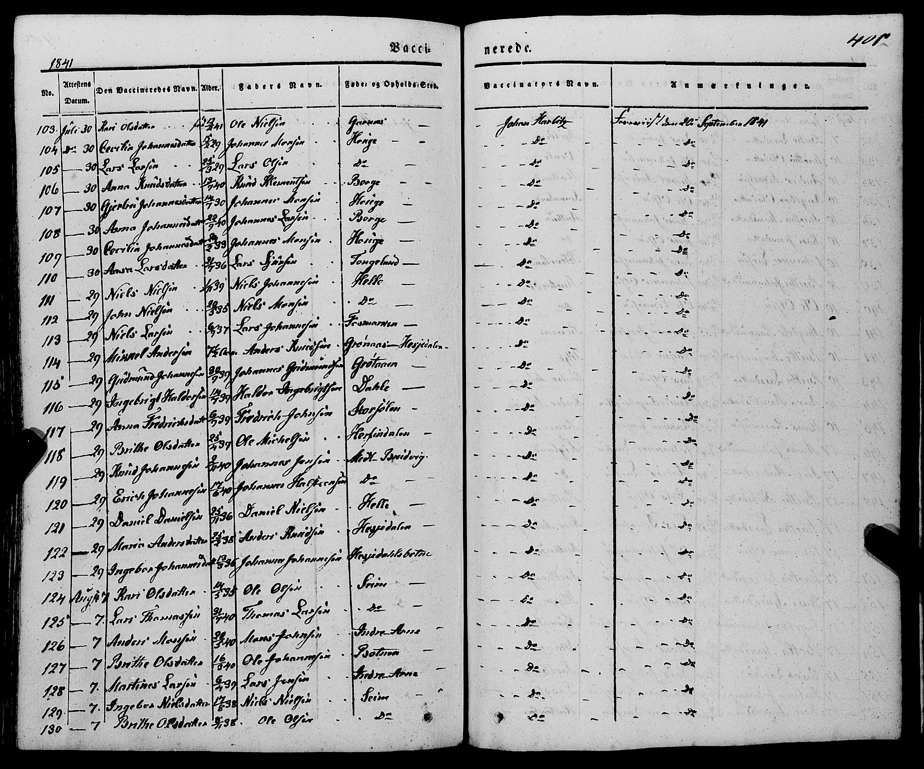 Haus sokneprestembete, AV/SAB-A-75601/H/Haa: Parish register (official) no. A 15, 1838-1847, p. 401