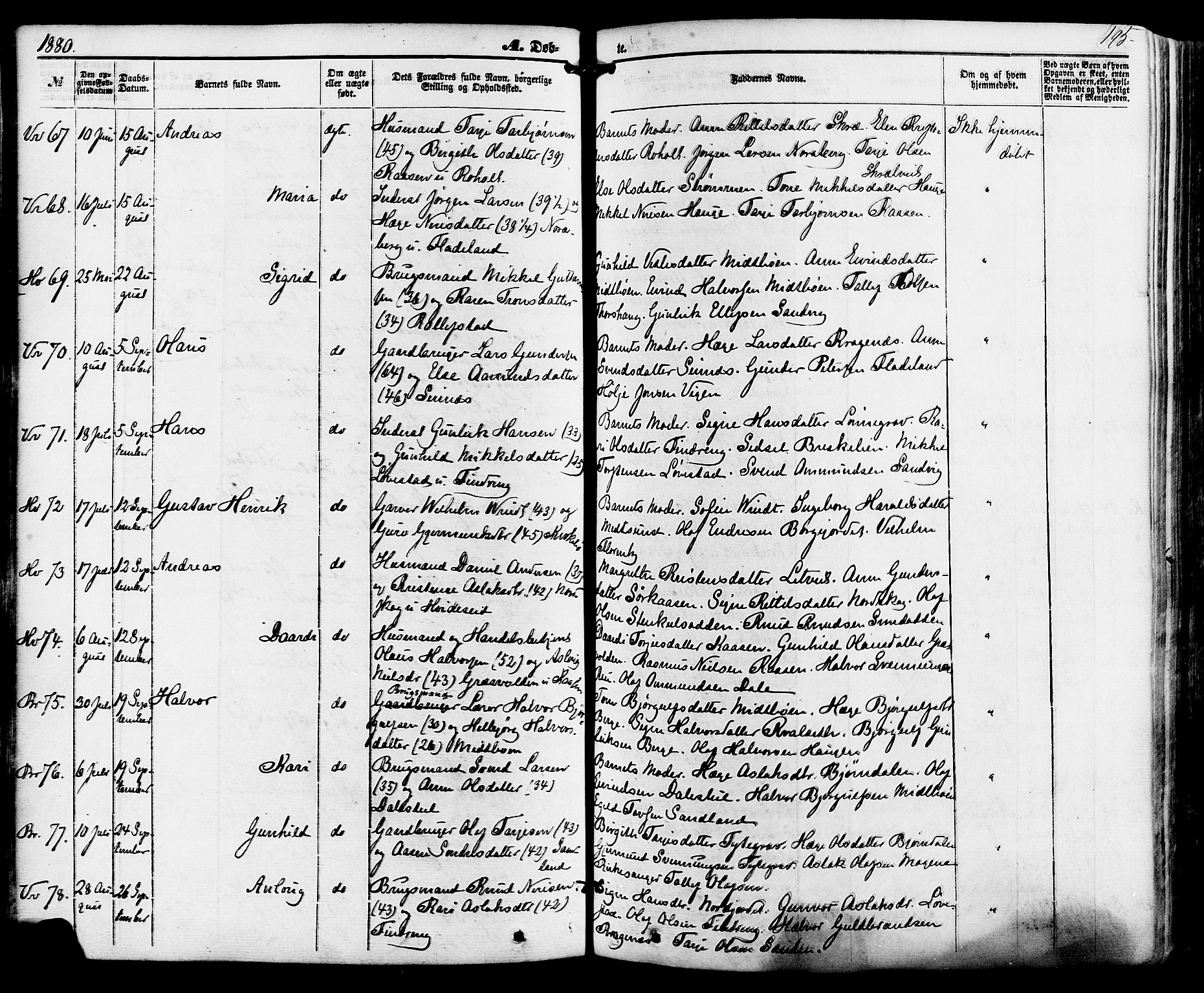 Kviteseid kirkebøker, AV/SAKO-A-276/F/Fa/L0007: Parish register (official) no. I 7, 1859-1881, p. 195