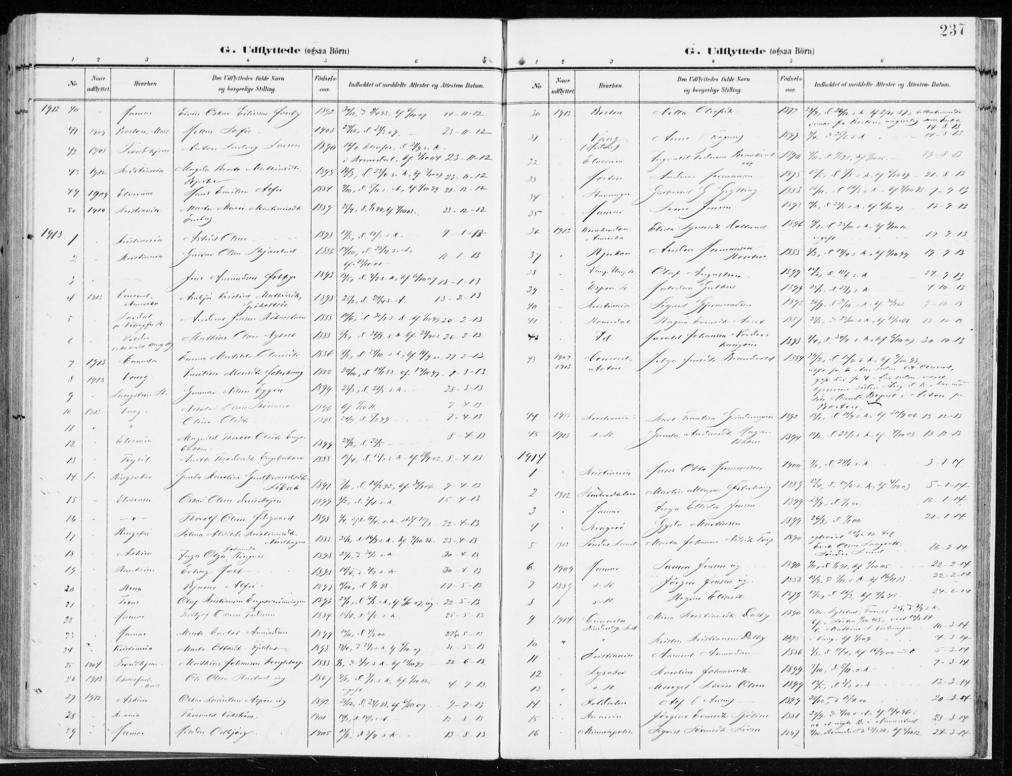 Løten prestekontor, AV/SAH-PREST-022/K/Ka/L0011: Parish register (official) no. 11, 1908-1917, p. 237