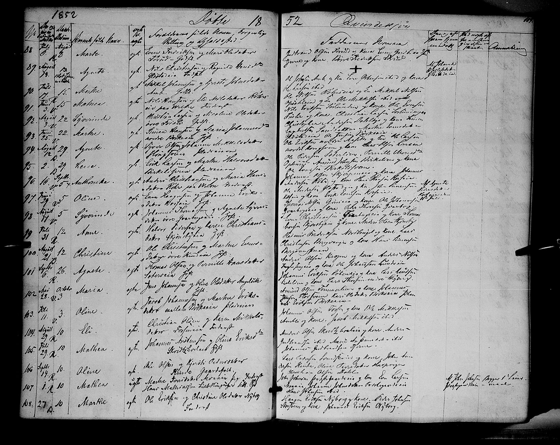 Ringsaker prestekontor, SAH/PREST-014/K/Ka/L0009: Parish register (official) no. 9, 1850-1860, p. 104