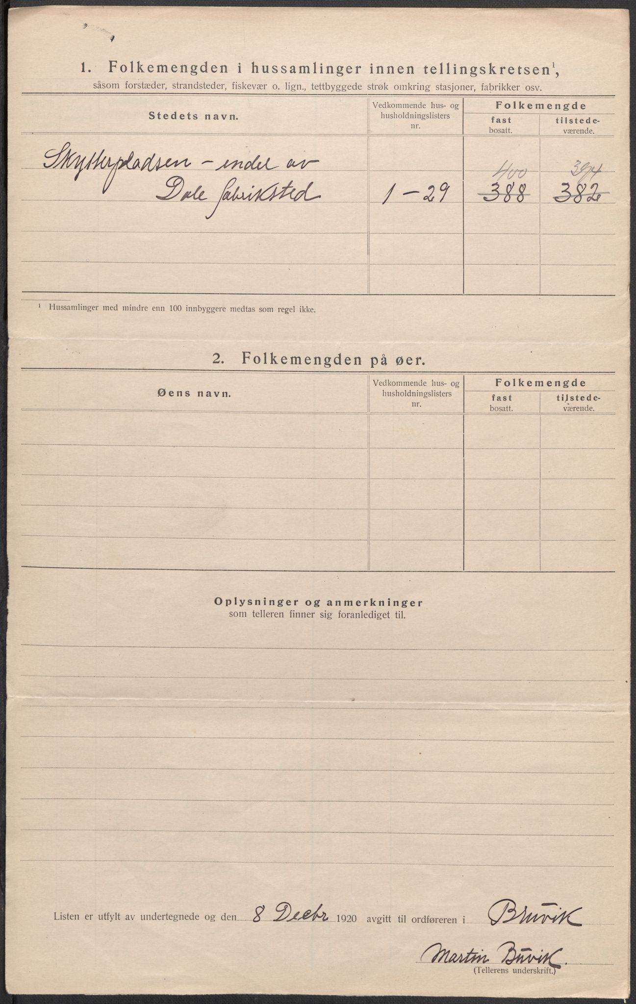 SAB, 1920 census for Bruvik, 1920, p. 34