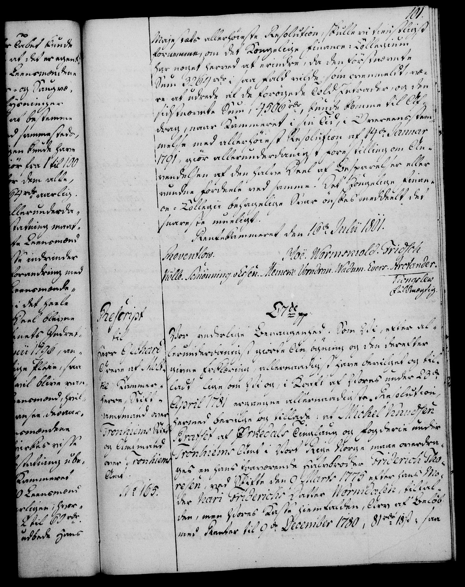 Rentekammeret, Kammerkanselliet, AV/RA-EA-3111/G/Gg/Gga/L0017: Norsk ekspedisjonsprotokoll med register (merket RK 53.17), 1801-1803, p. 101