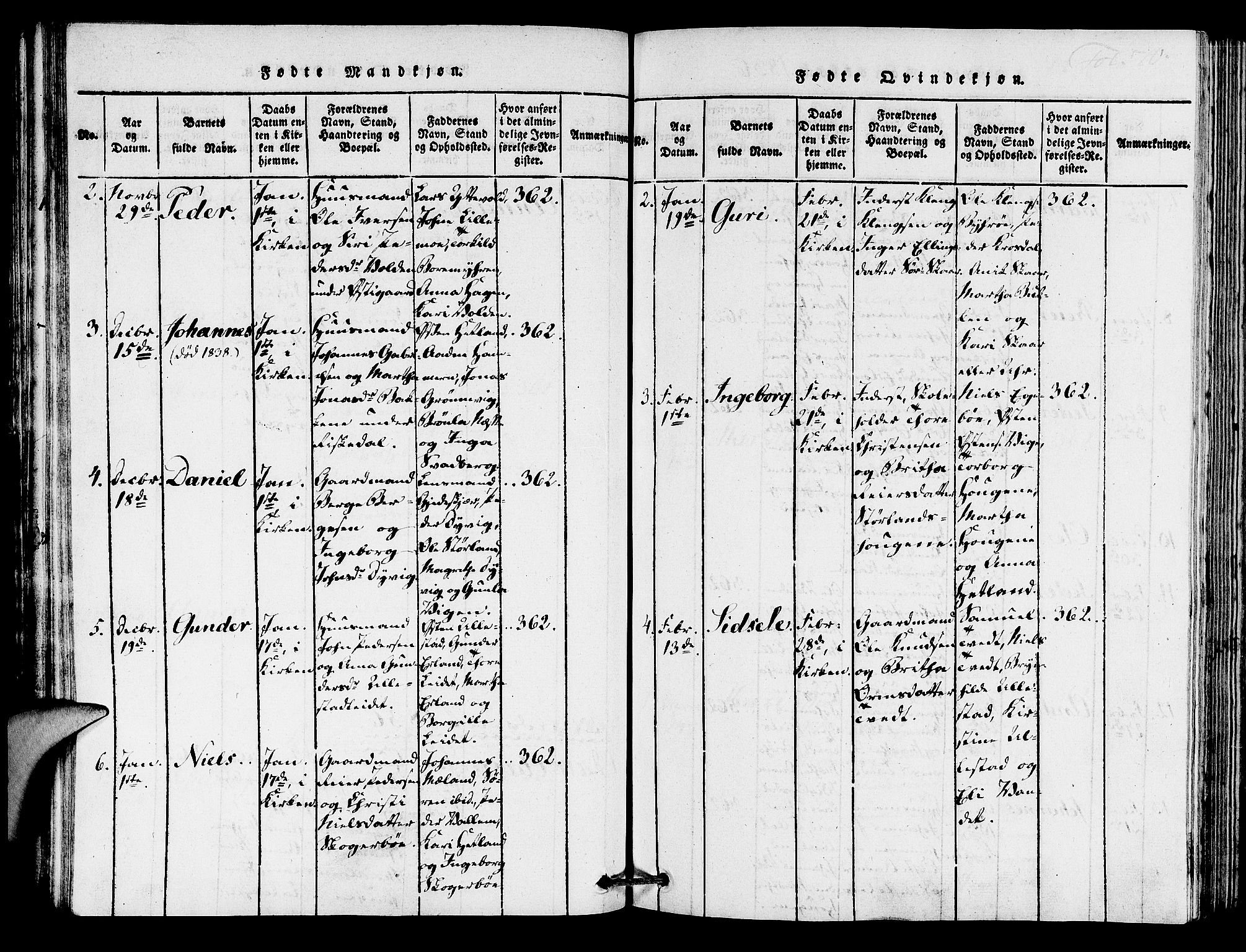 Hjelmeland sokneprestkontor, AV/SAST-A-101843/01/IV/L0005: Parish register (official) no. A 5, 1816-1841, p. 70