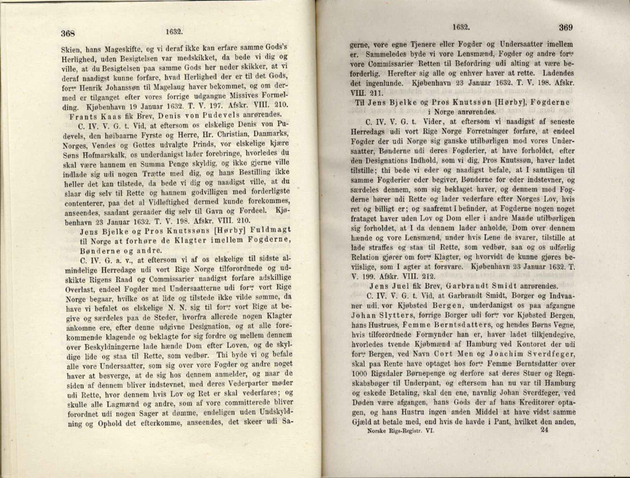 Publikasjoner utgitt av Det Norske Historiske Kildeskriftfond, PUBL/-/-/-: Norske Rigs-Registranter, bind 6, 1628-1634, p. 368-369