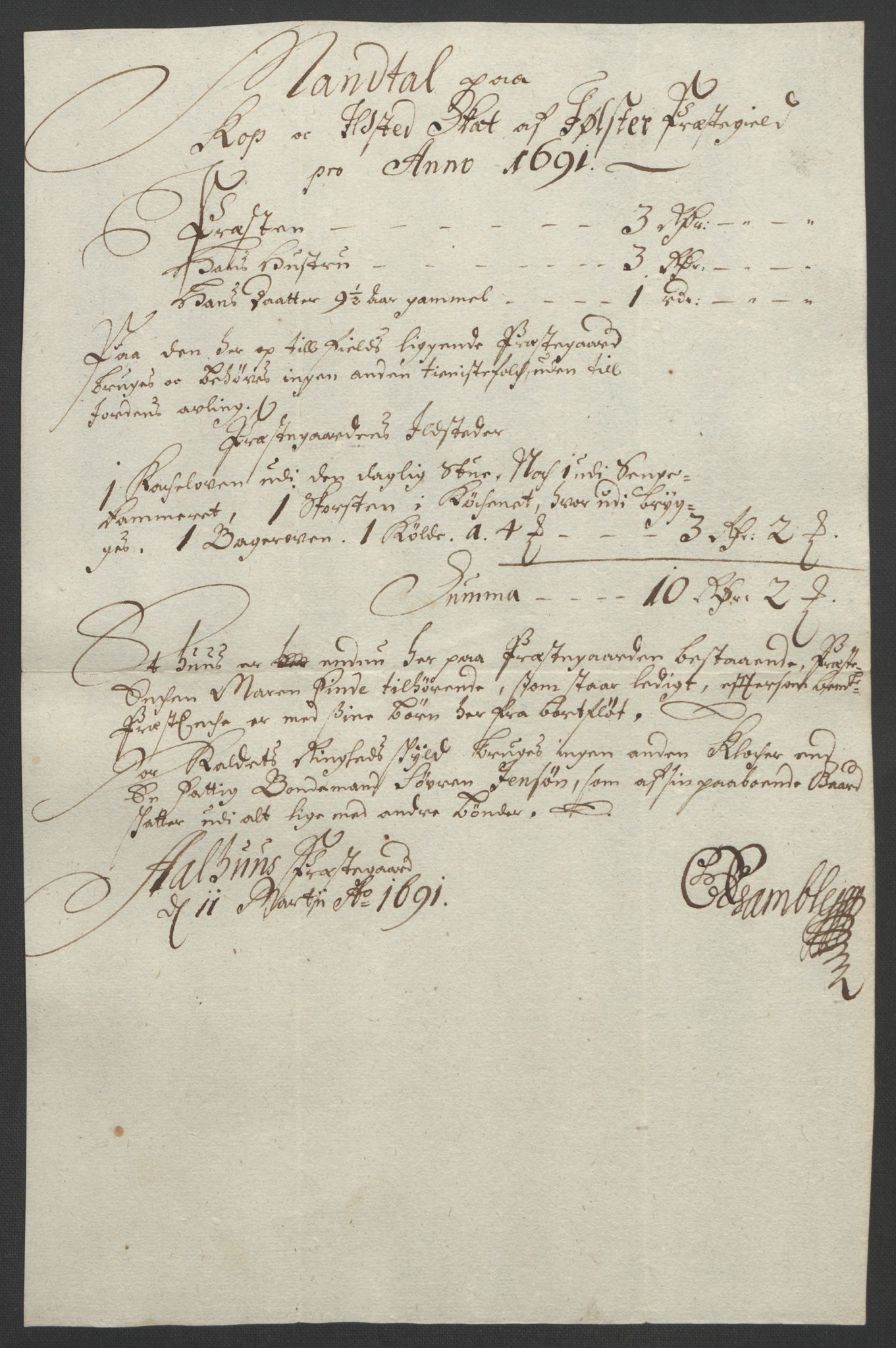 Rentekammeret inntil 1814, Reviderte regnskaper, Fogderegnskap, AV/RA-EA-4092/R53/L3420: Fogderegnskap Sunn- og Nordfjord, 1691-1692, p. 71