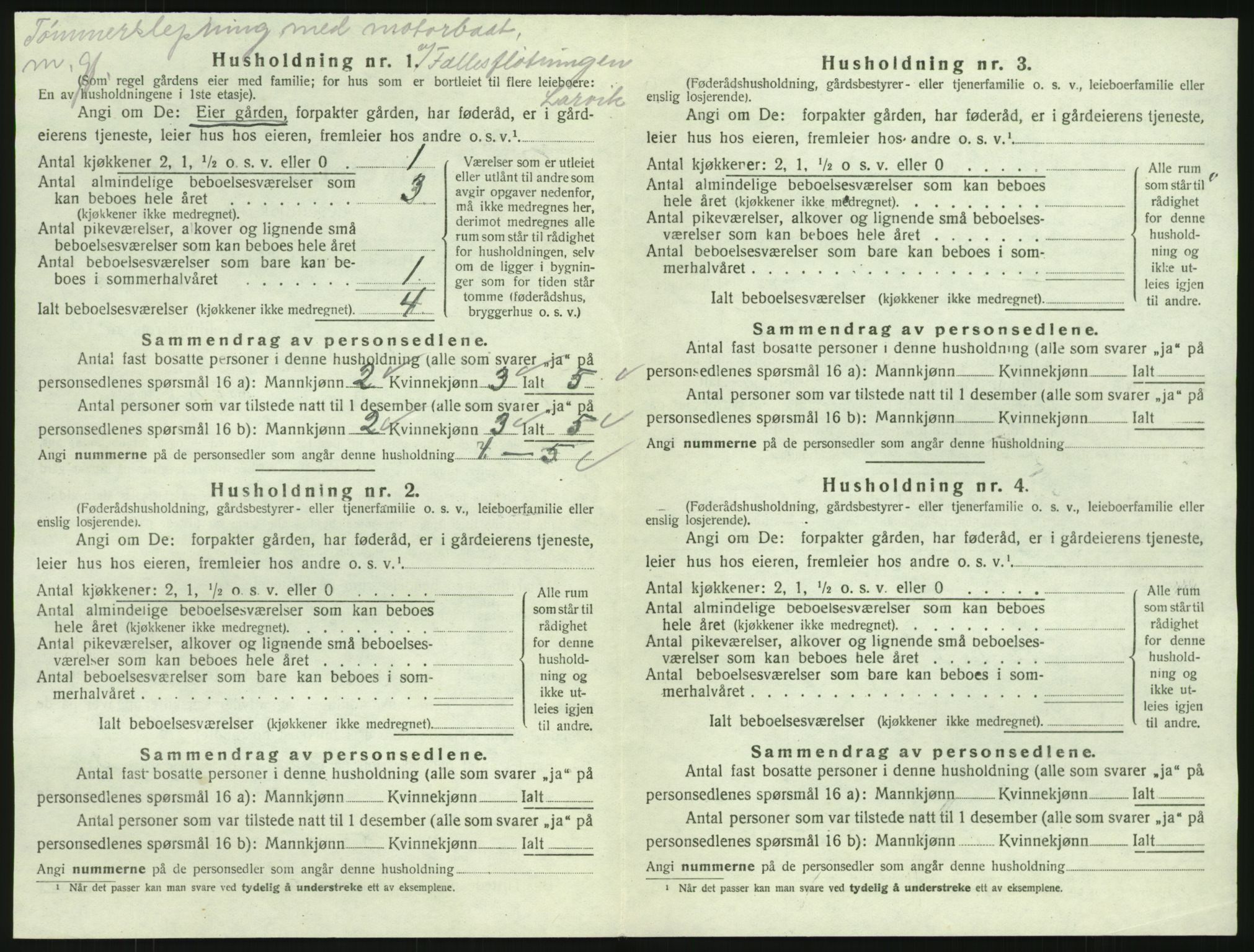 SAKO, 1920 census for Tjølling, 1920, p. 1388