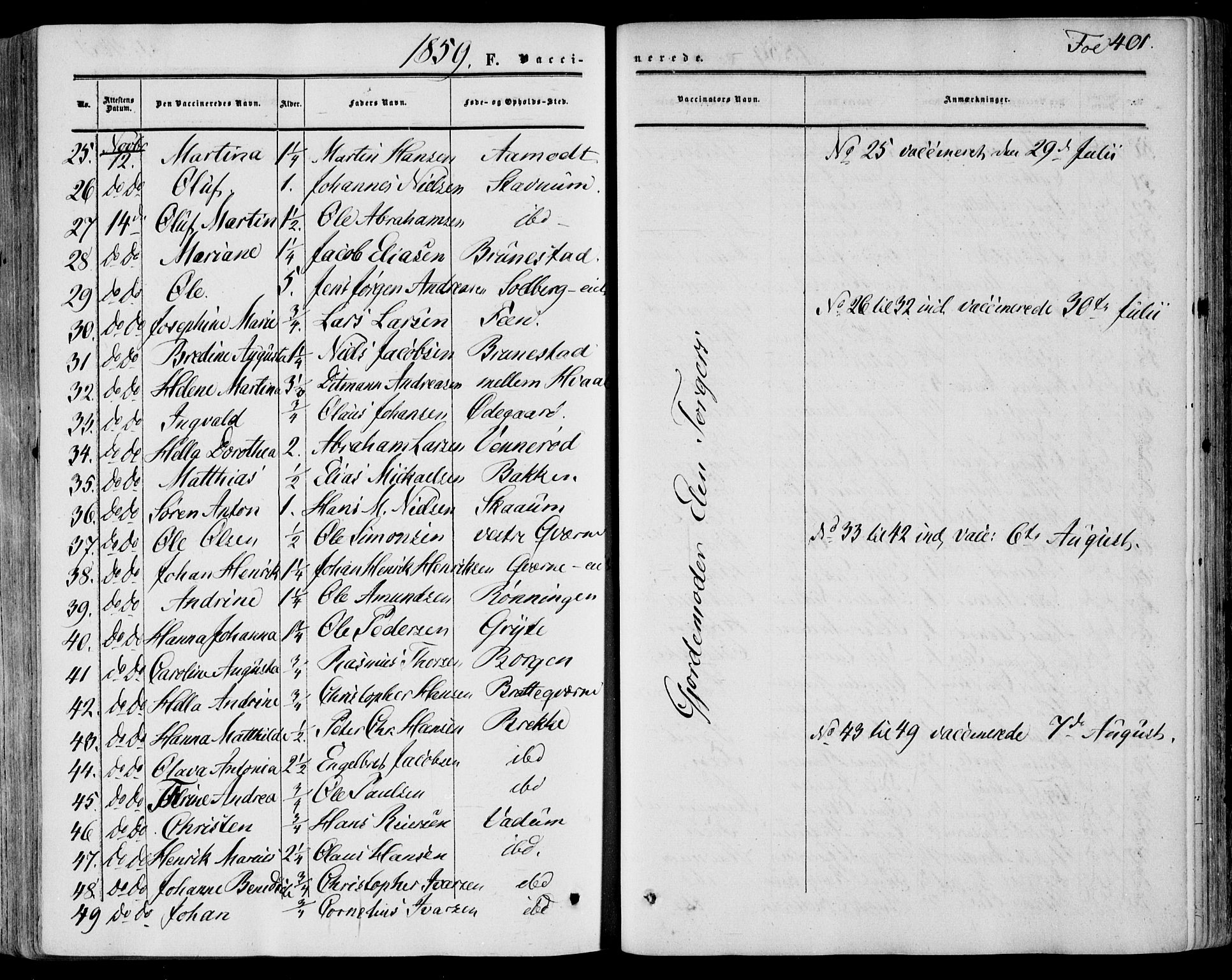 Stokke kirkebøker, AV/SAKO-A-320/F/Fa/L0008: Parish register (official) no. I 8, 1858-1871, p. 401