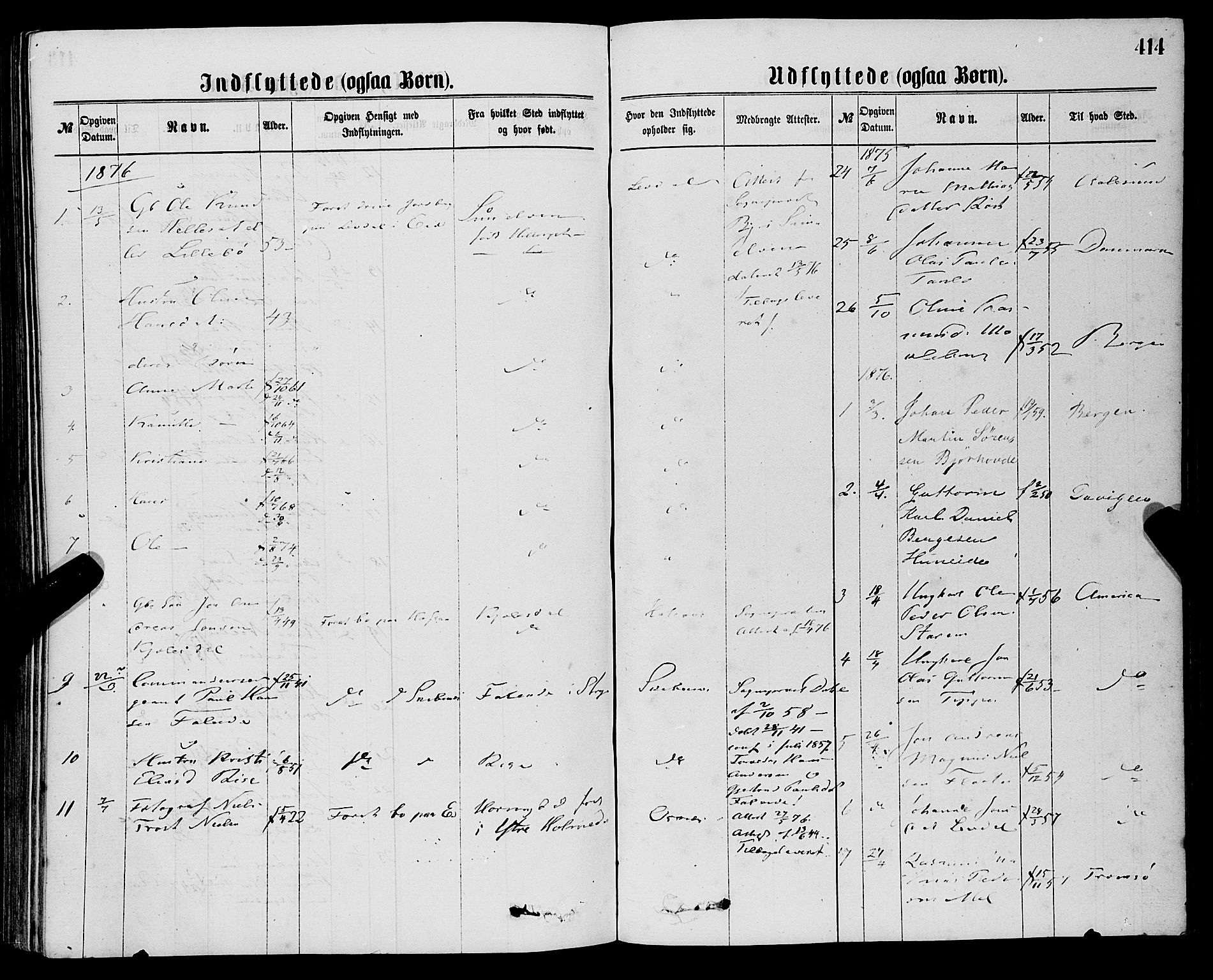 Eid sokneprestembete, SAB/A-82301/H/Haa/Haaa/L0010: Parish register (official) no. A 10, 1867-1878, p. 414