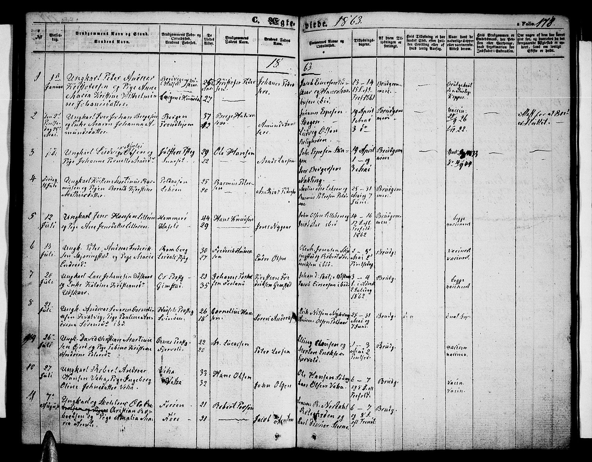 Ministerialprotokoller, klokkerbøker og fødselsregistre - Nordland, SAT/A-1459/891/L1313: Parish register (copy) no. 891C02, 1856-1870, p. 178