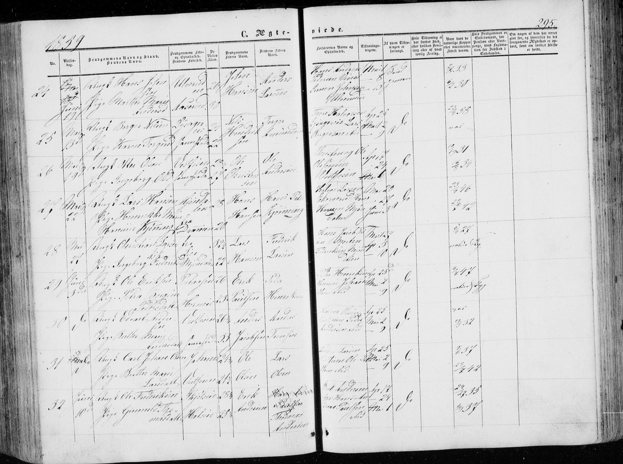 Eiker kirkebøker, SAKO/A-4/G/Ga/L0003: Parish register (copy) no. I 3, 1856-1871, p. 295