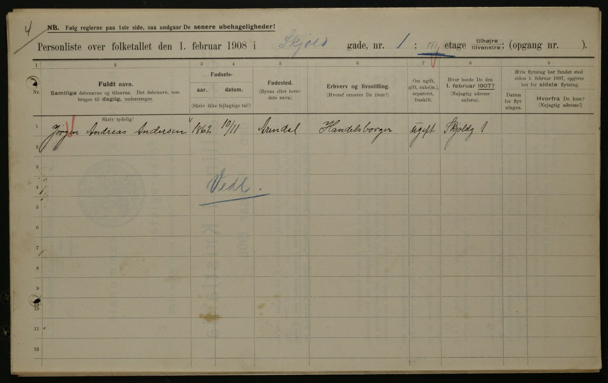 OBA, Municipal Census 1908 for Kristiania, 1908, p. 86531