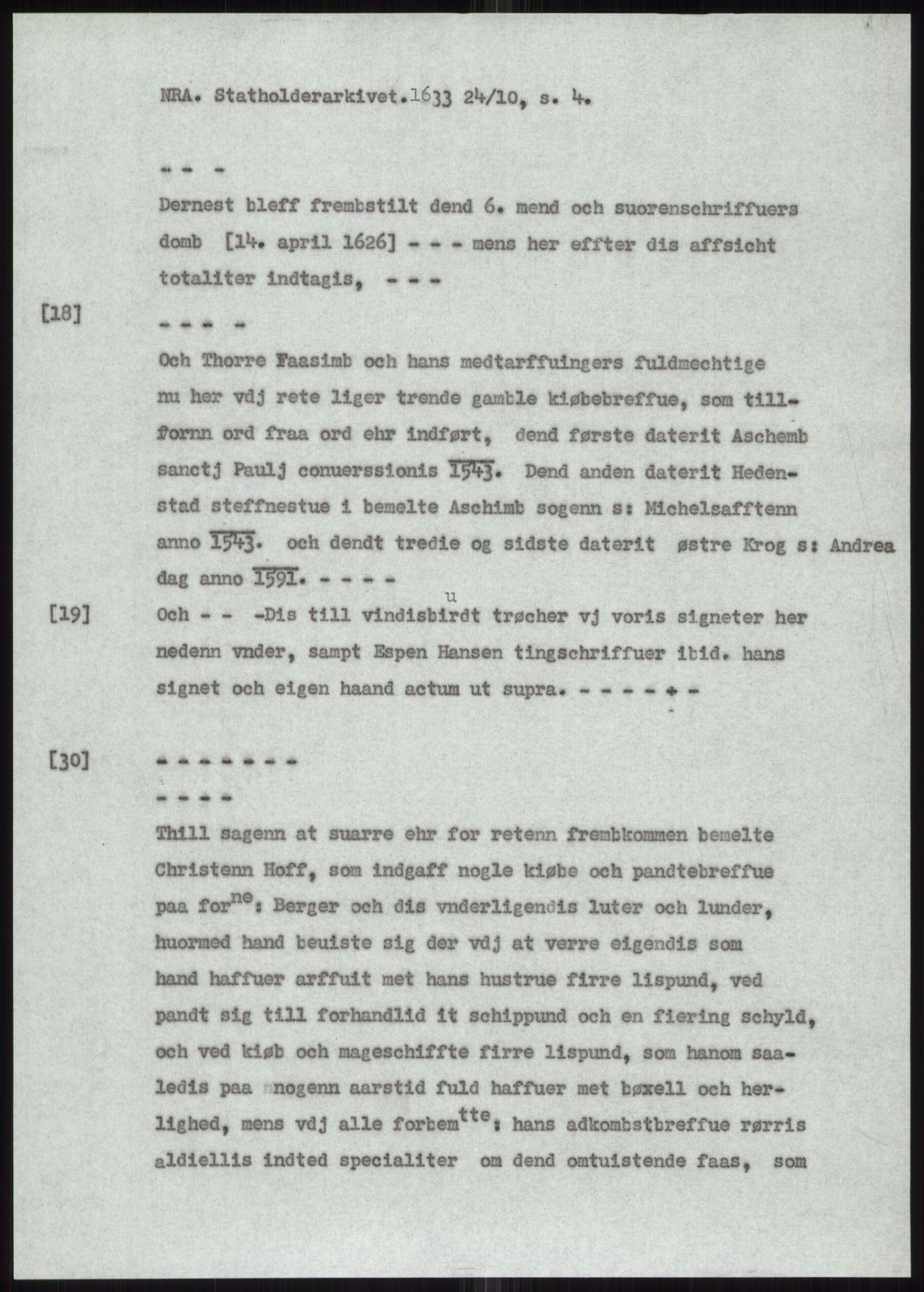 Samlinger til kildeutgivelse, Diplomavskriftsamlingen, AV/RA-EA-4053/H/Ha, p. 3276