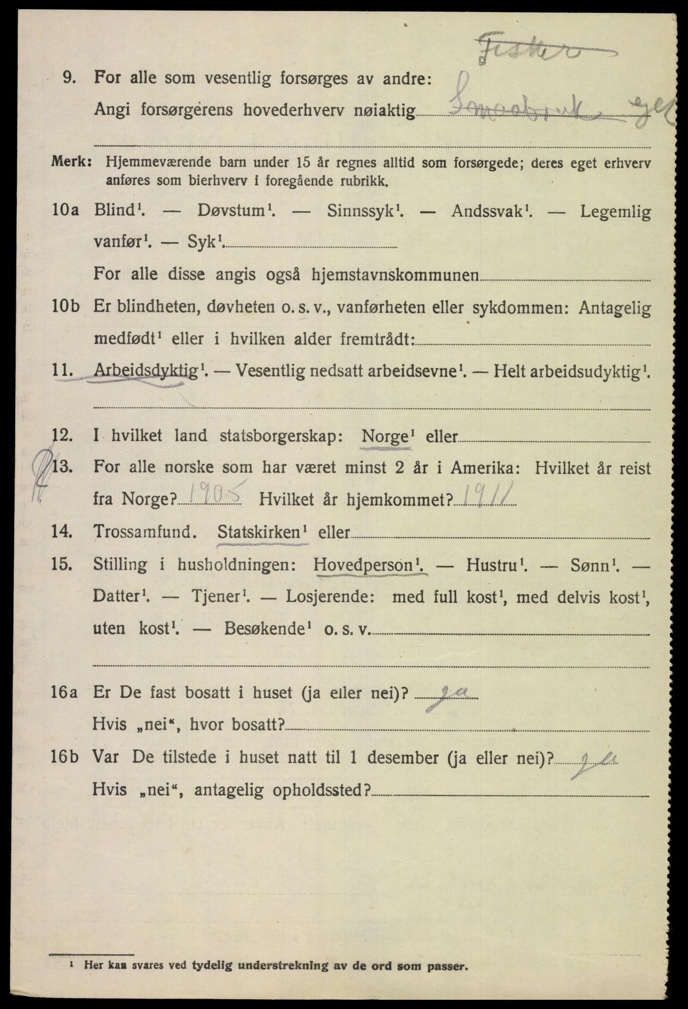 SAK, 1920 census for Nes (V-A), 1920, p. 5913