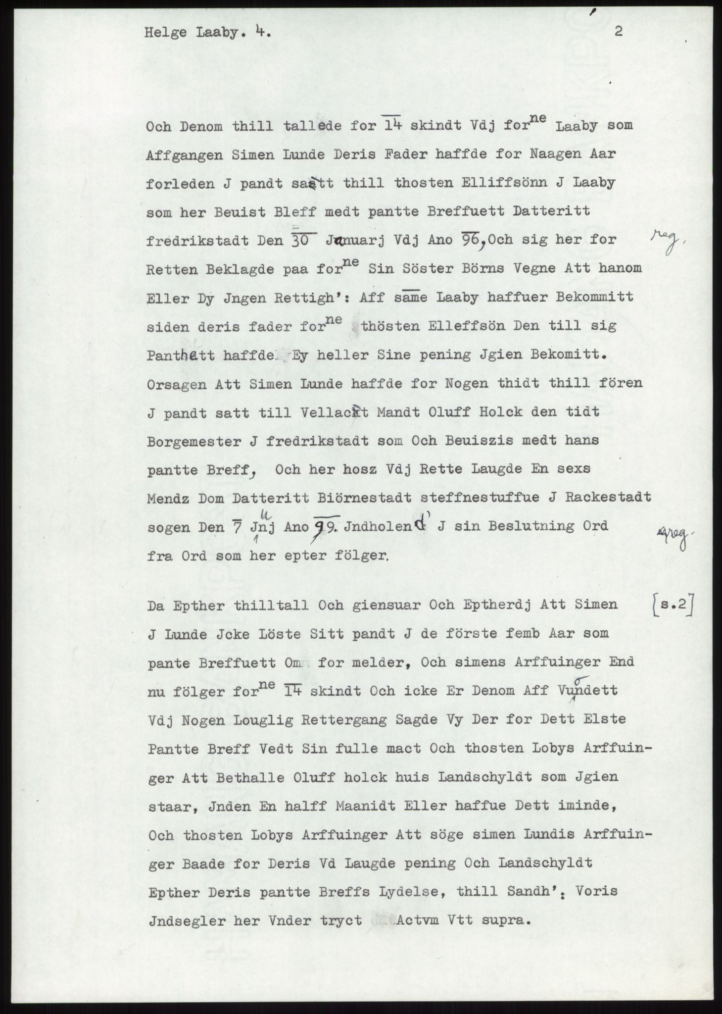 Samlinger til kildeutgivelse, Diplomavskriftsamlingen, RA/EA-4053/H/Ha, p. 485