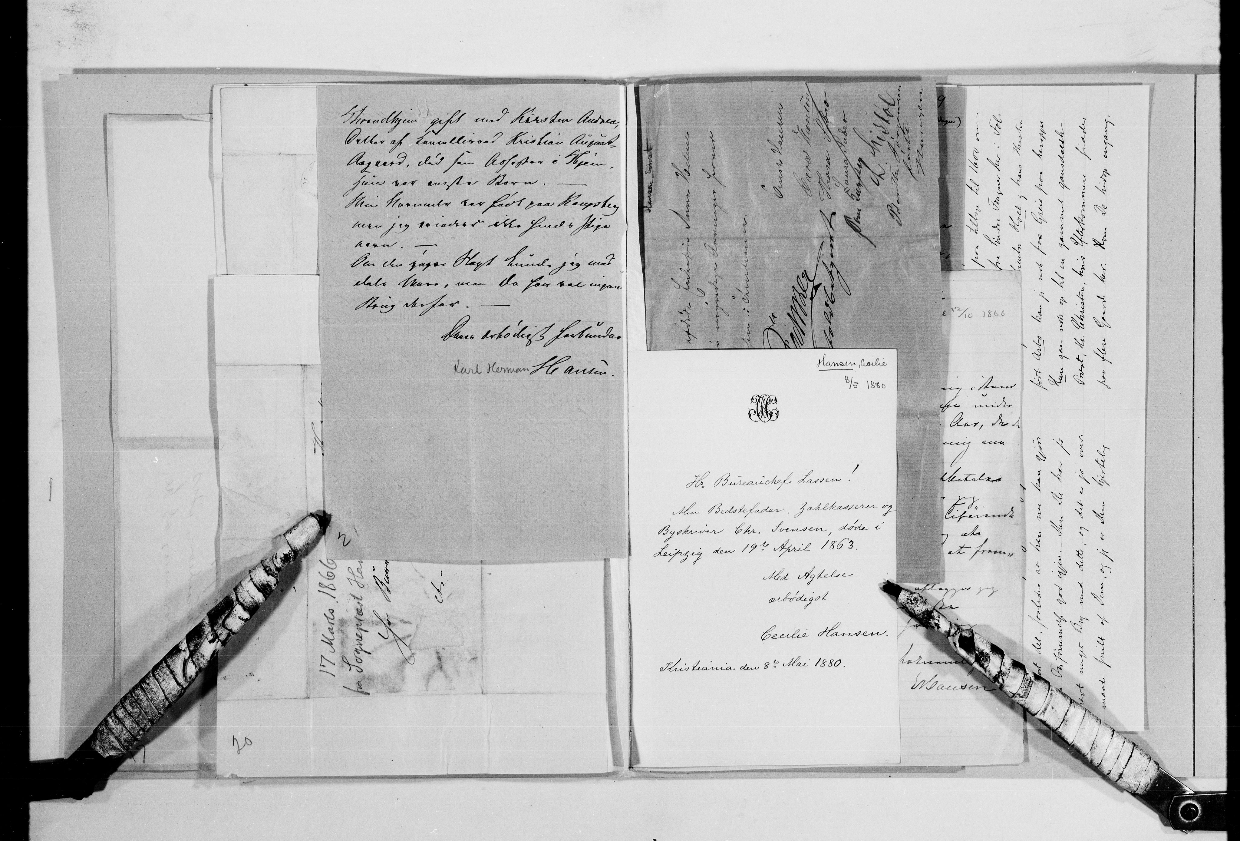 Lassens samlinger, AV/RA-PA-0051/G/L0098: Alfabetisk ordnede brev til Wilhelm Lassen: Hagemann - Jørgensen, 1815-1907, p. 34