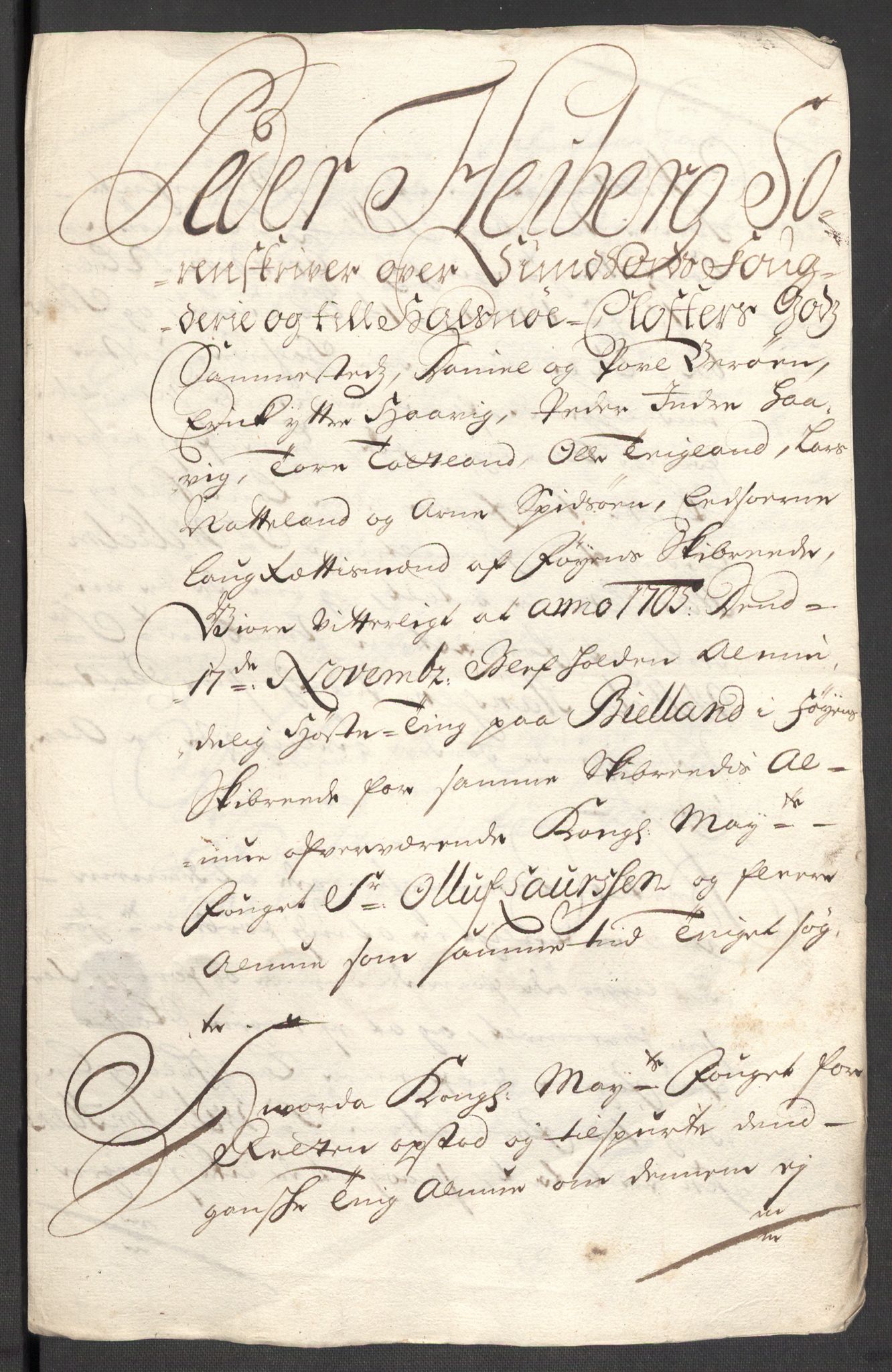 Rentekammeret inntil 1814, Reviderte regnskaper, Fogderegnskap, AV/RA-EA-4092/R48/L2983: Fogderegnskap Sunnhordland og Hardanger, 1705, p. 219