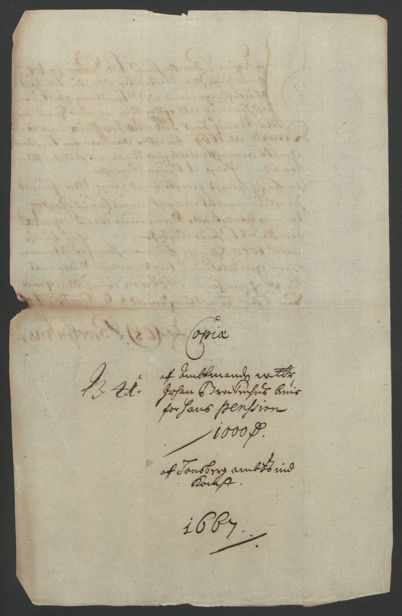 Rentekammeret inntil 1814, Reviderte regnskaper, Fogderegnskap, AV/RA-EA-4092/R32/L1842: Fogderegnskap Jarlsberg grevskap, 1664-1673, p. 103