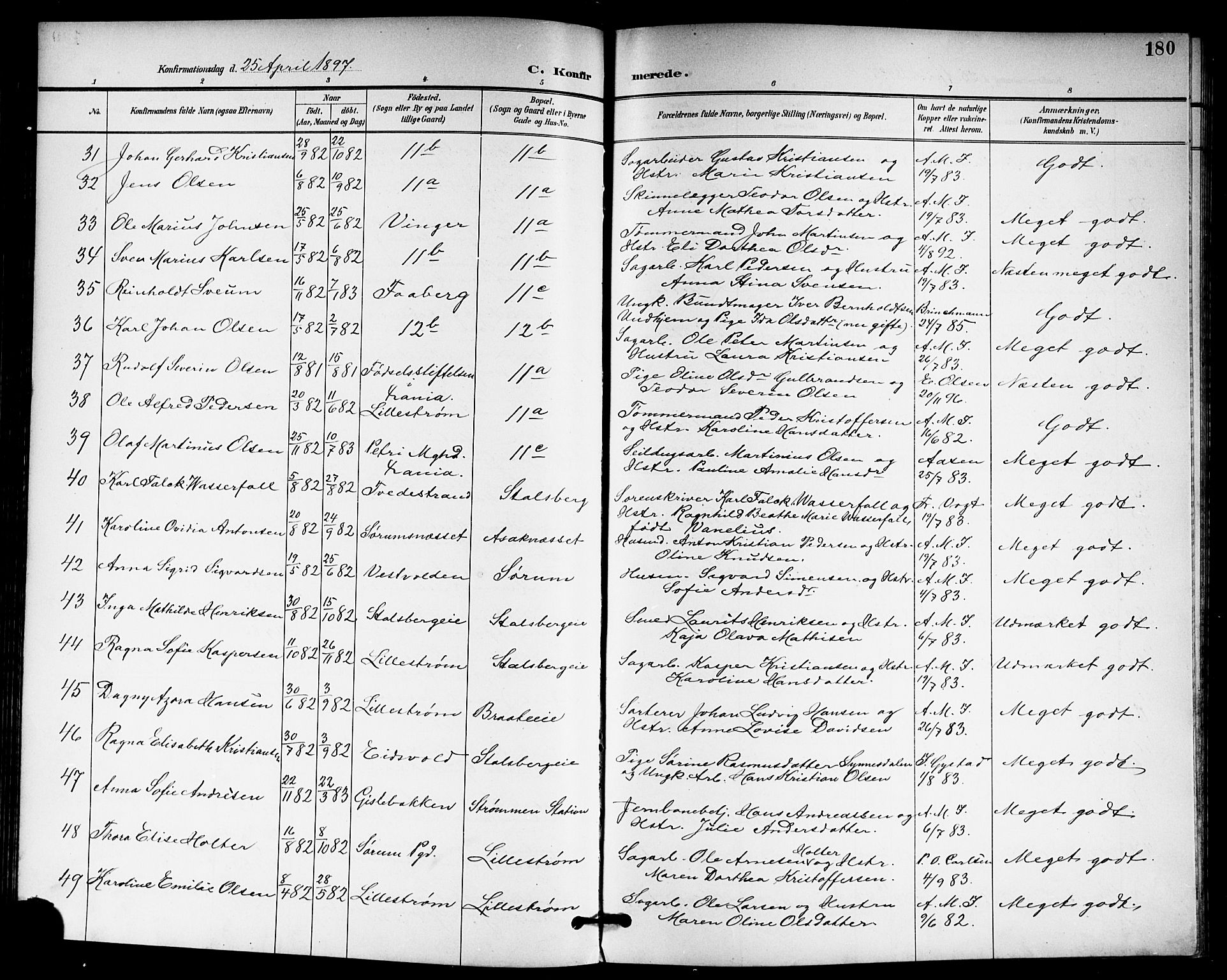 Skedsmo prestekontor Kirkebøker, AV/SAO-A-10033a/G/Ga/L0005a: Parish register (copy) no. I 5A, 1896-1901, p. 180