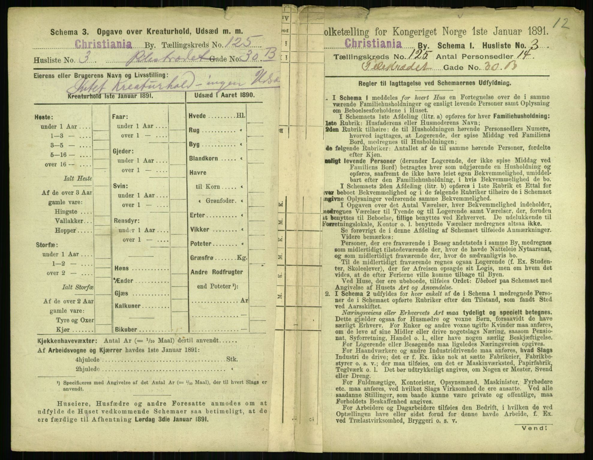 RA, 1891 census for 0301 Kristiania, 1891, p. 66311