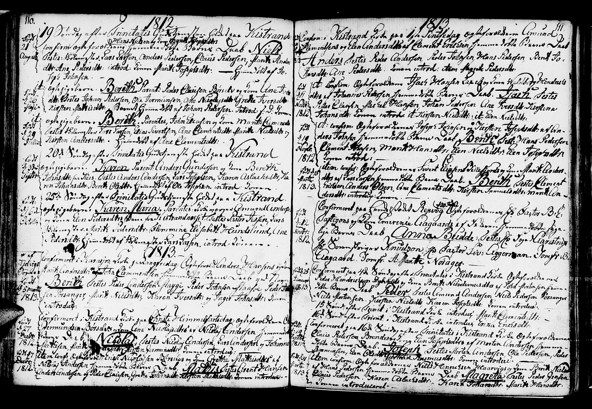 Kistrand/Porsanger sokneprestembete, SATØ/S-1351/H/Ha/L0002.kirke: Parish register (official) no. 2, 1792-1830, p. 110-111