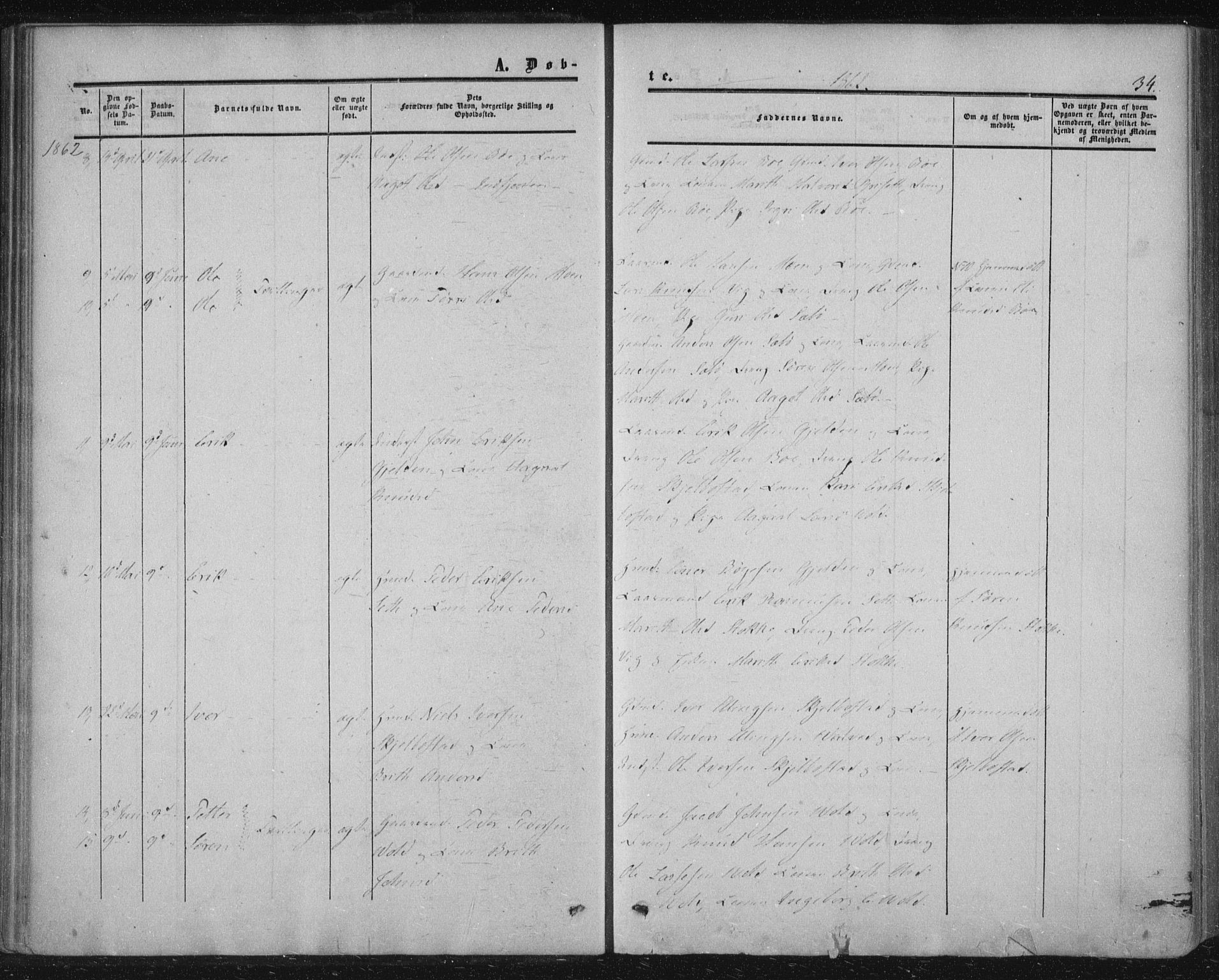 Ministerialprotokoller, klokkerbøker og fødselsregistre - Møre og Romsdal, AV/SAT-A-1454/543/L0562: Parish register (official) no. 543A02, 1854-1884, p. 34