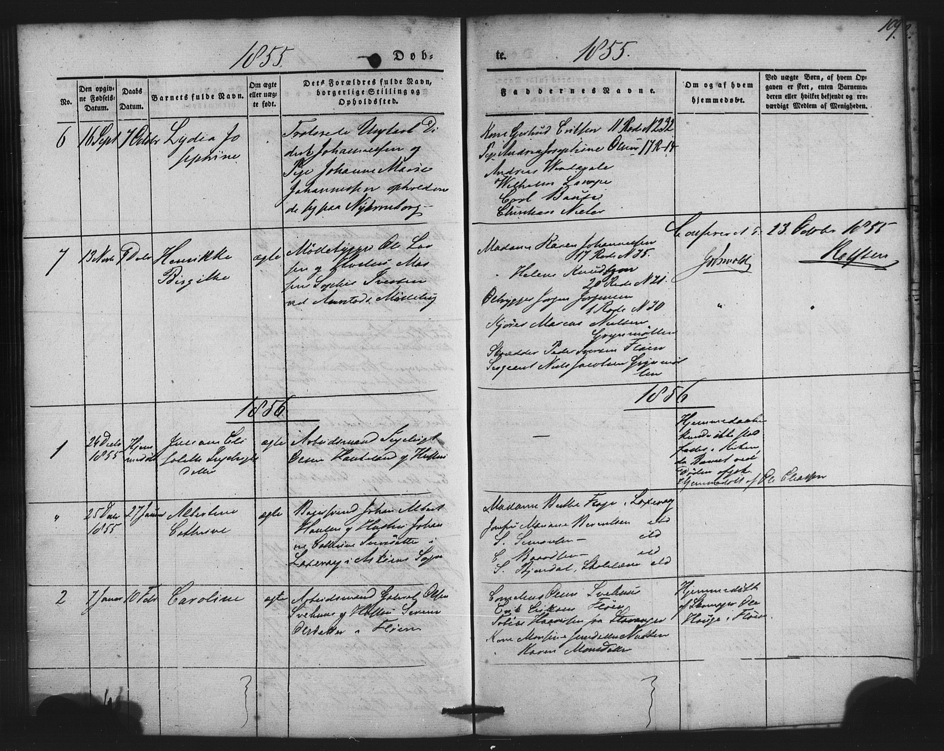 St. Jørgens hospital og Årstad sokneprestembete, AV/SAB-A-99934: Parish register (copy) no. A 2, 1843-1863, p. 109